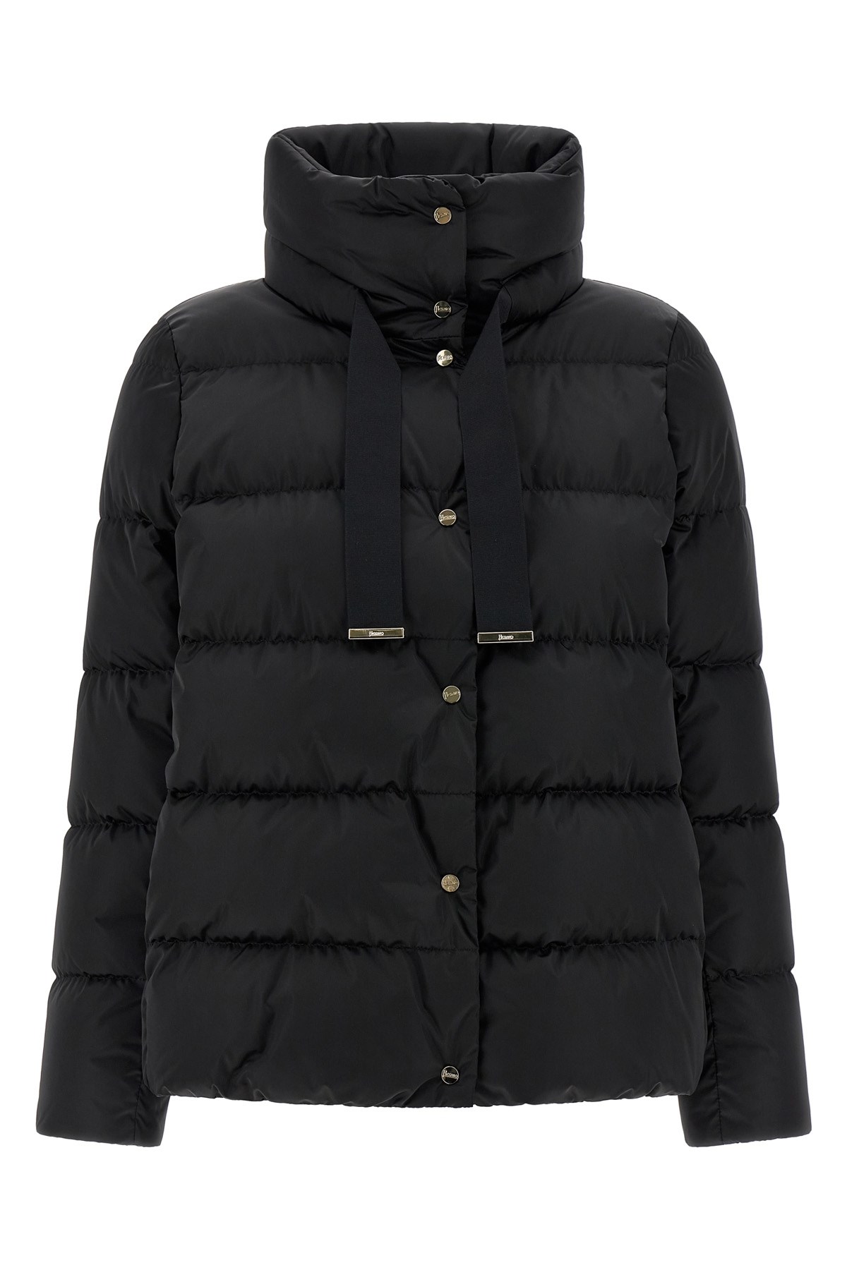 Herno Shiny Satin Down Jacket In Black