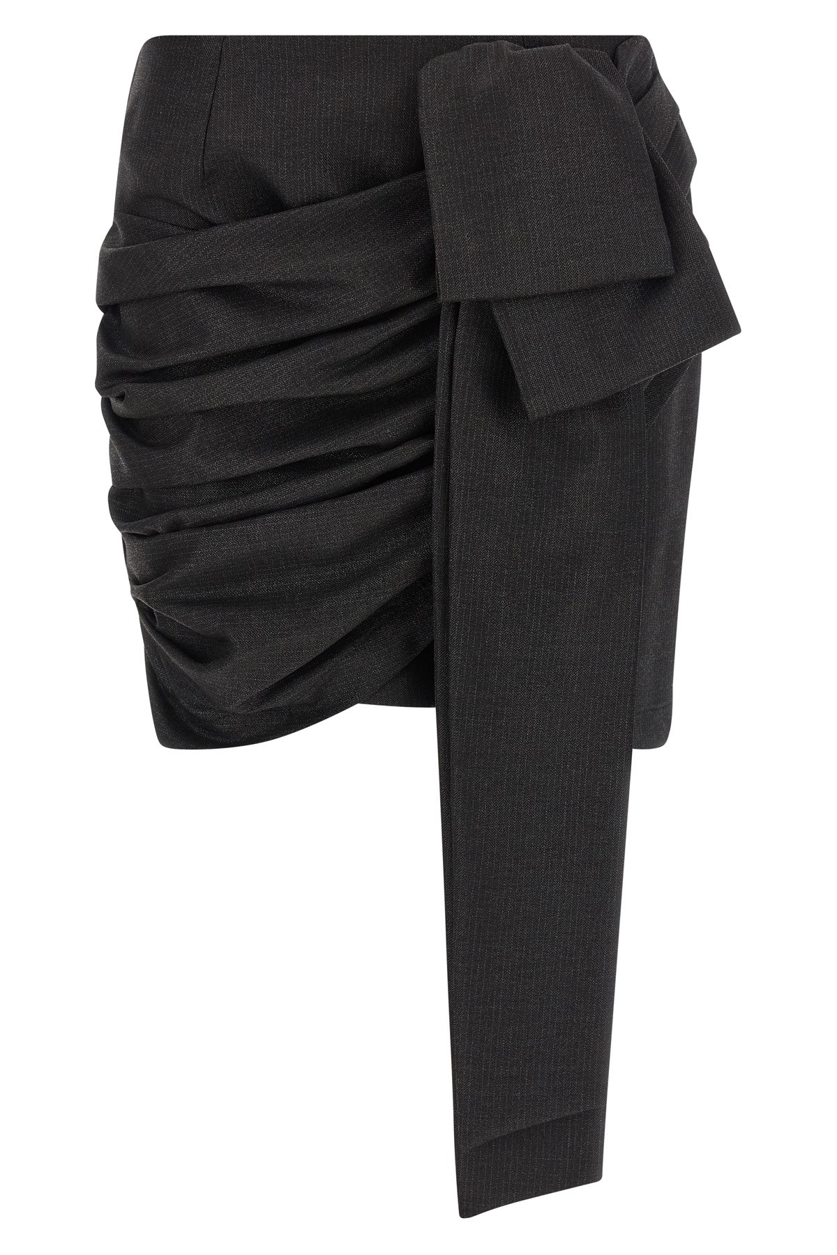 Pinko Asymmetric Hem Skirt Bow Detail In Black