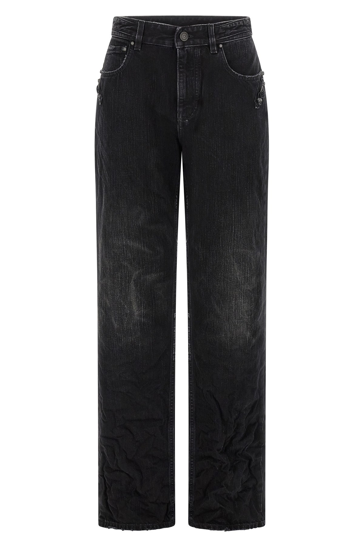 Balenciaga Urban Style Denim Trousers Featuring Pockets In Blue