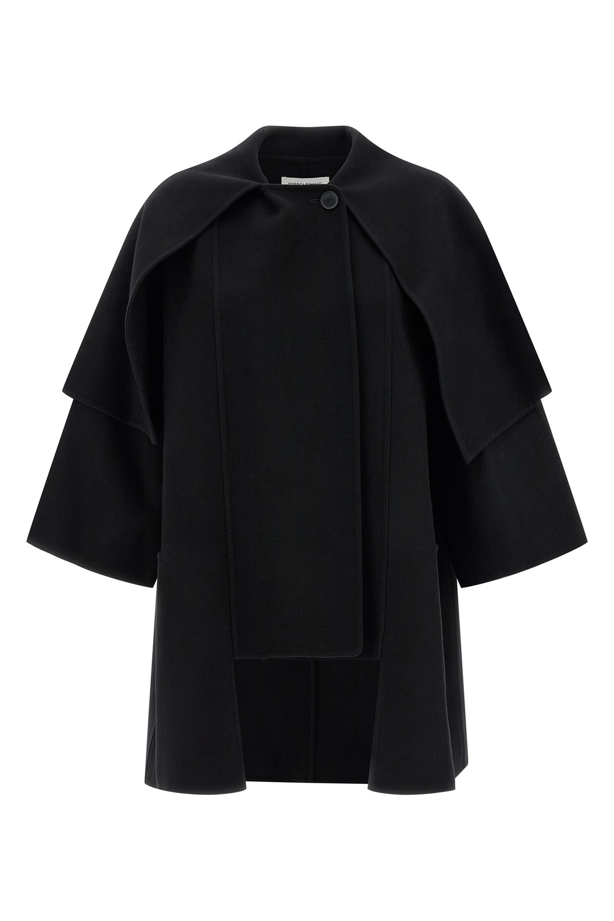 Federica Bonifaci Cape Coat Coats And Trench Coats Black In Black