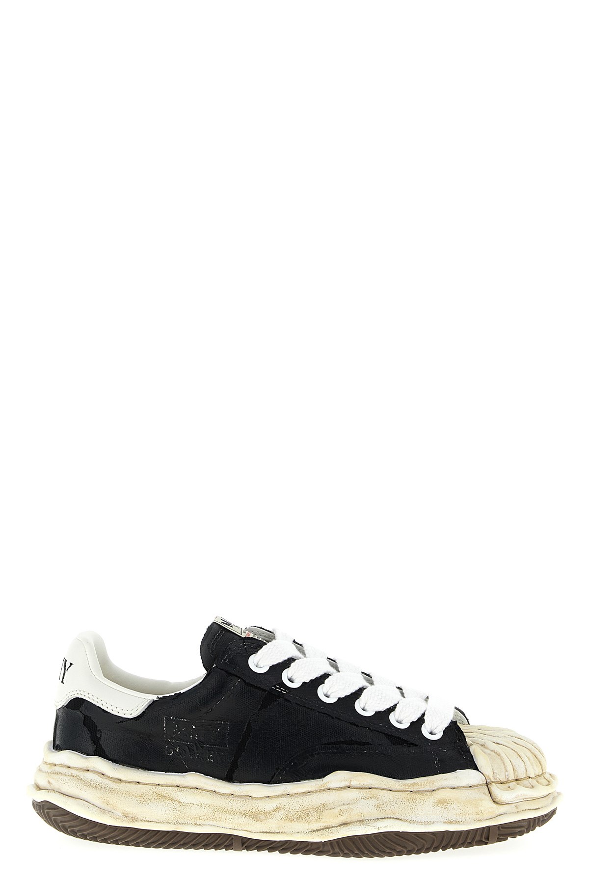 Miharayasuhiro Blakey Og Sole Film Attached Canvas Low-top Sneaker In Black