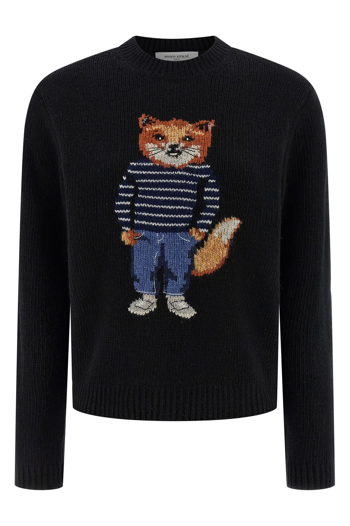 Maison Kitsuné Dressed Fox Sweater In Black