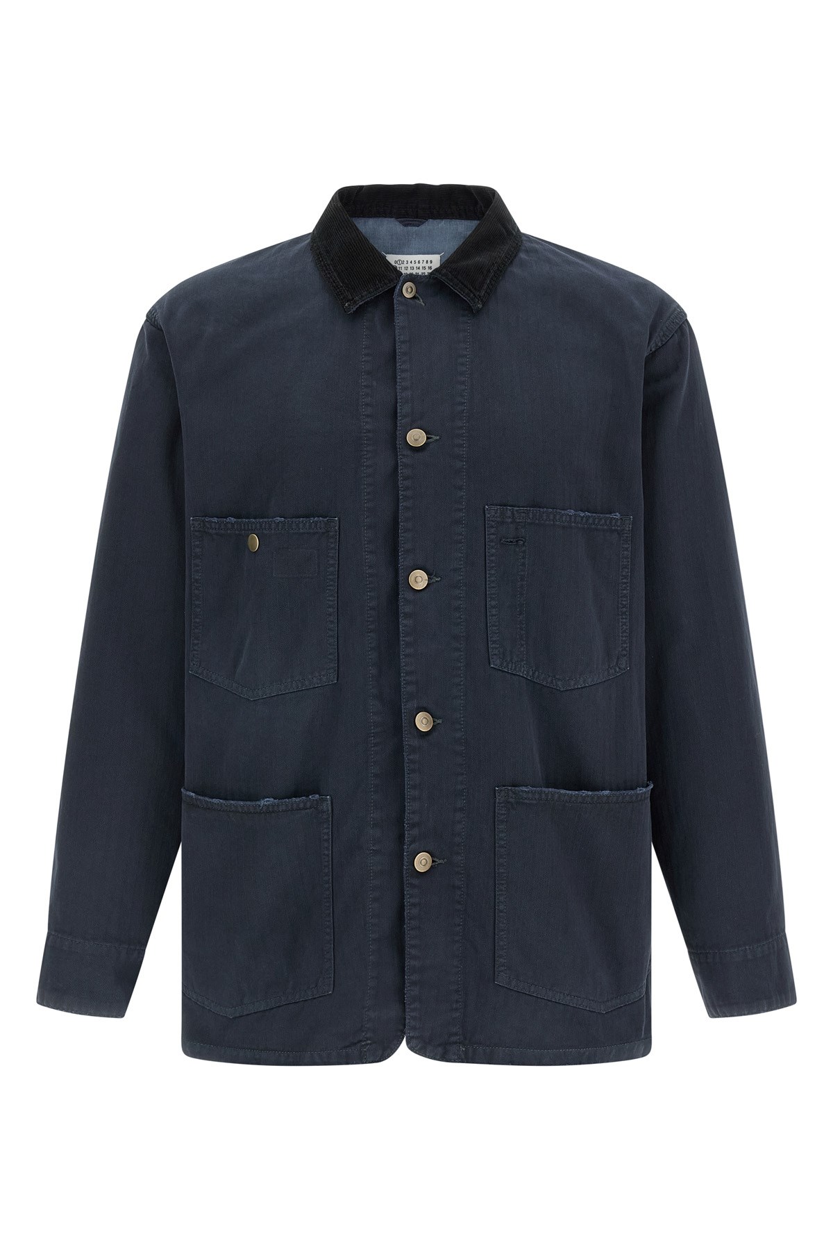 Maison Margiela Tailored Sports Jacket With Collar And Long Sleeves In Blue