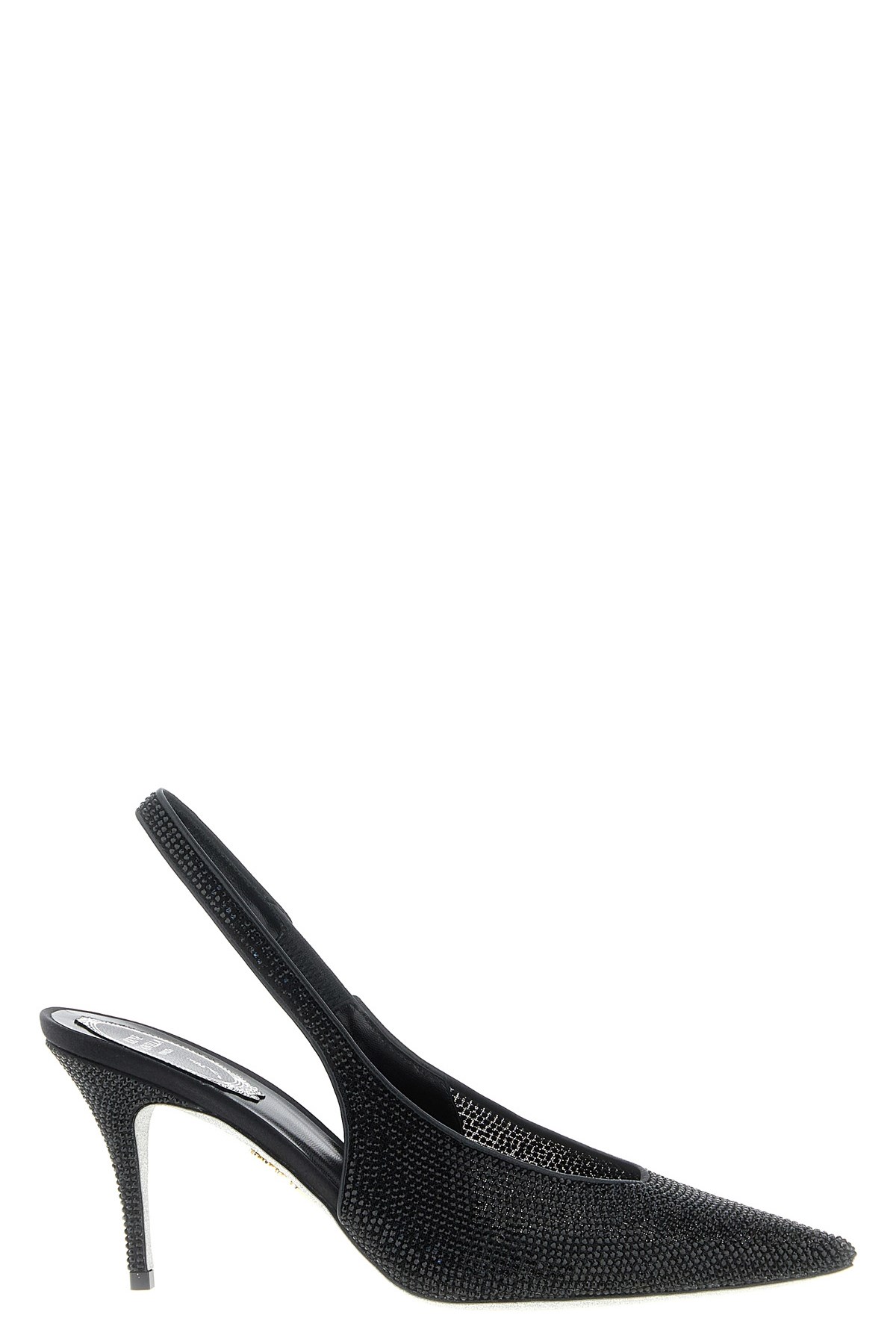René Caovilla Slingback High-heeled Sandals In Black