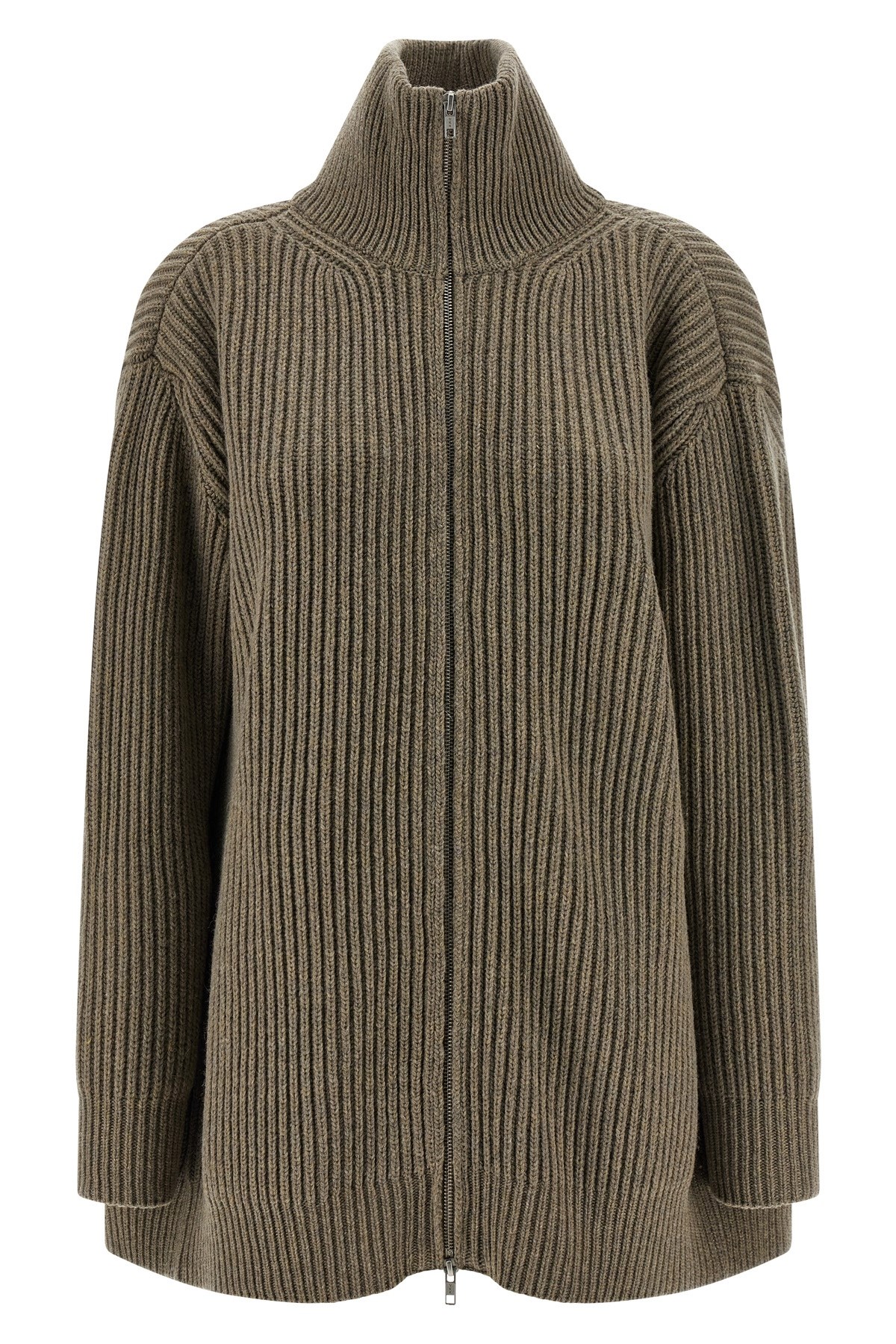 Mm6 Maison Margiela Panel Insert Cardigan Sweaters And Cardigans Beige In Brown