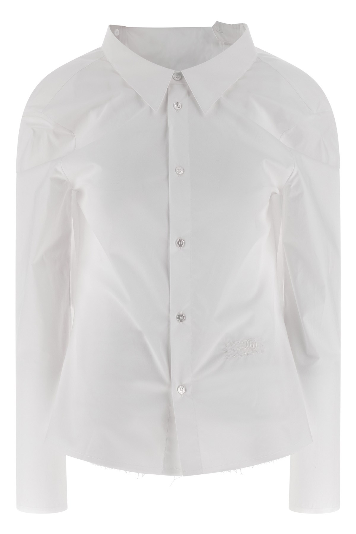 Mm6 Maison Margiela Numeric Signature Mm6 Embroidered Shirt In White