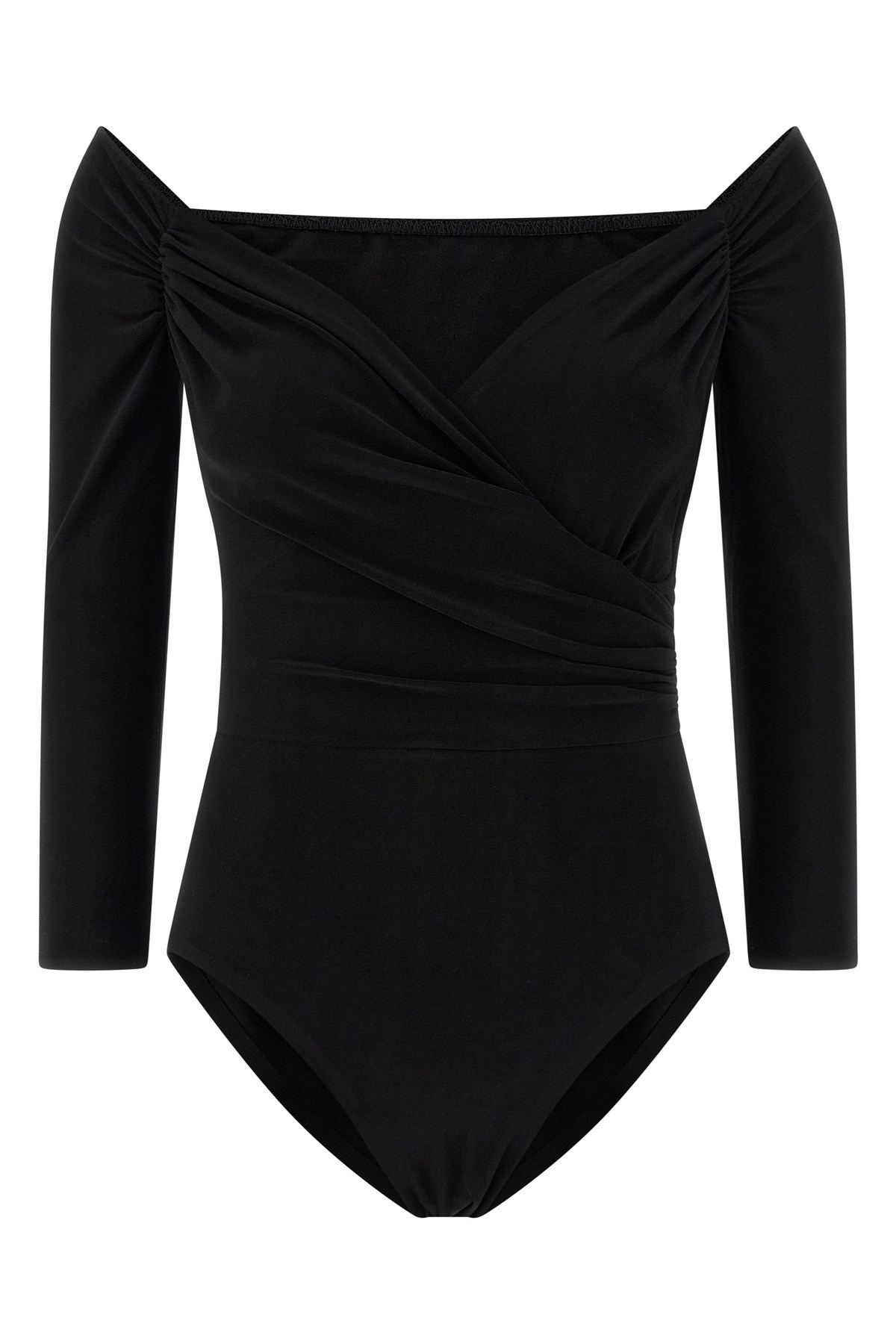 Norma Kamali Heart-shaped Neckline Bodysuit Tops Black In Black