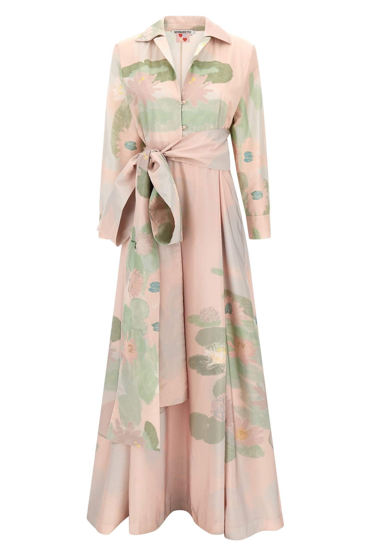 Bernadette Beatrice Floral-pattern Maxi Shirt Dress In Pink