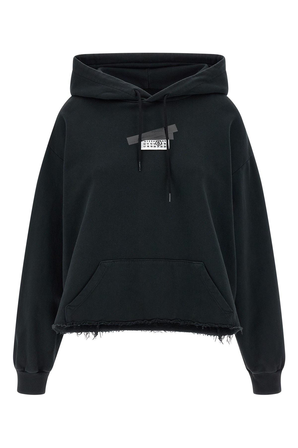Mm6 Maison Margiela Casual Hoodie Featuring Tape Detail In Black