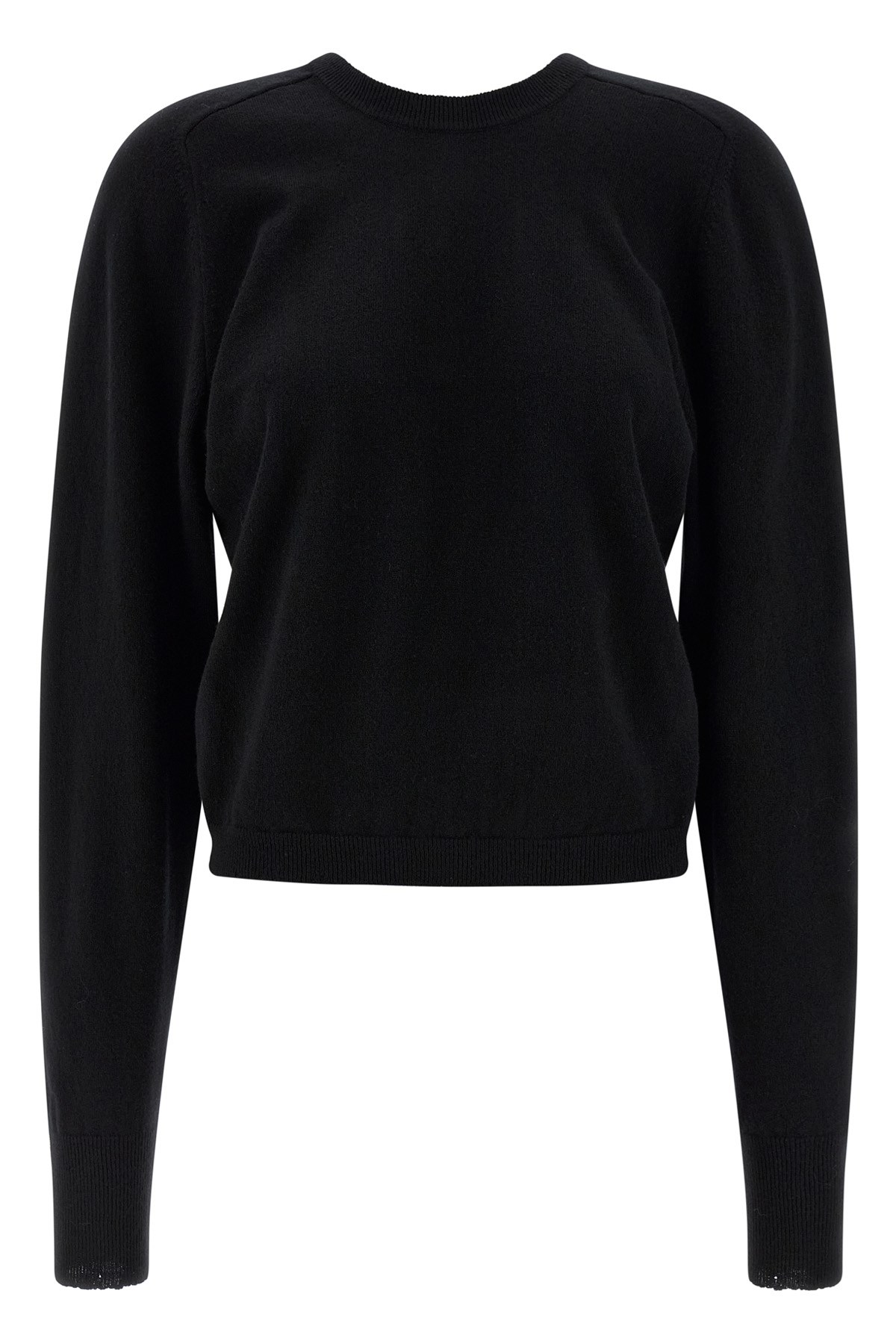 Maison Margiela Womens Black Round-neck Regular-fit Wool Jumper In Black