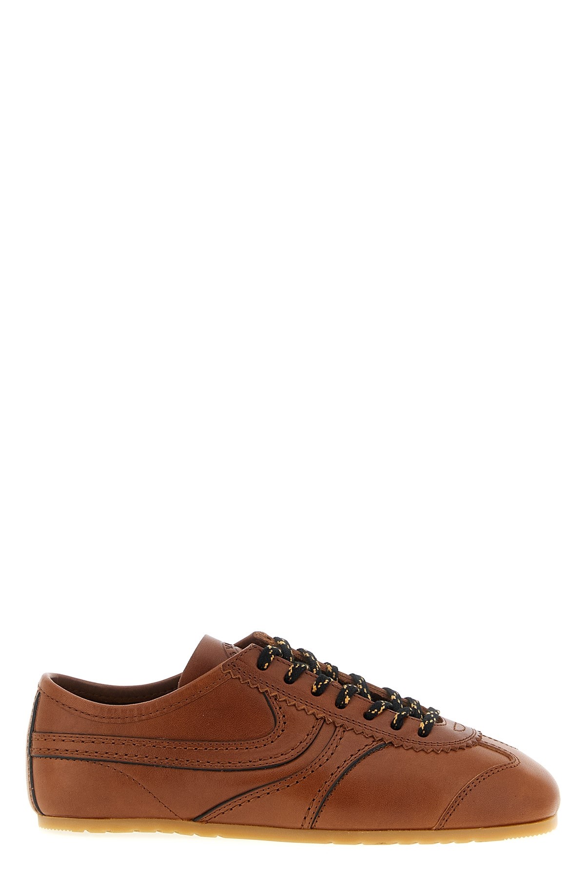 Dries Van Noten Leather Sneakers In Brown