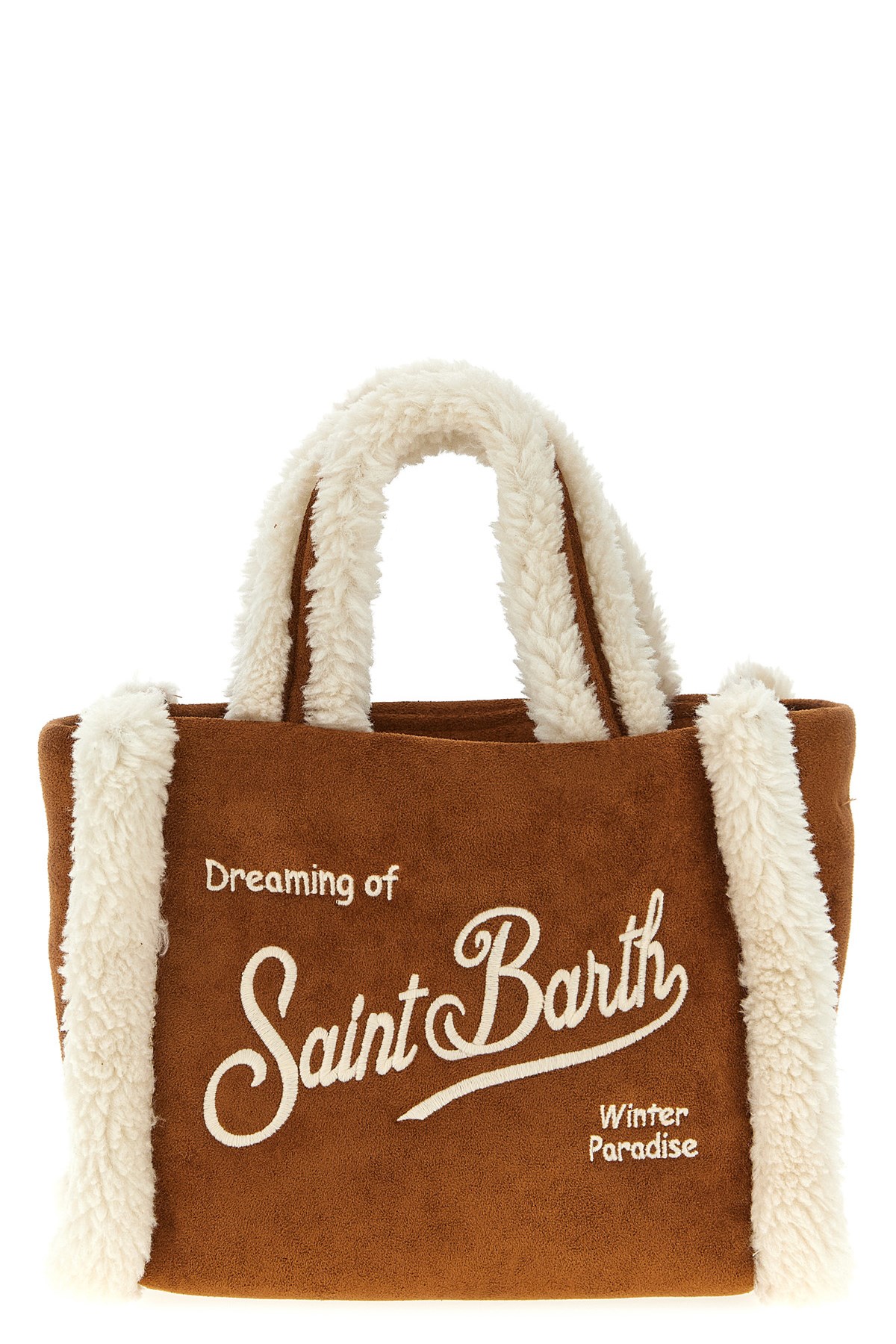 Mc2 Saint Barth 'vanity Mini Shearling' Handbag In Brown