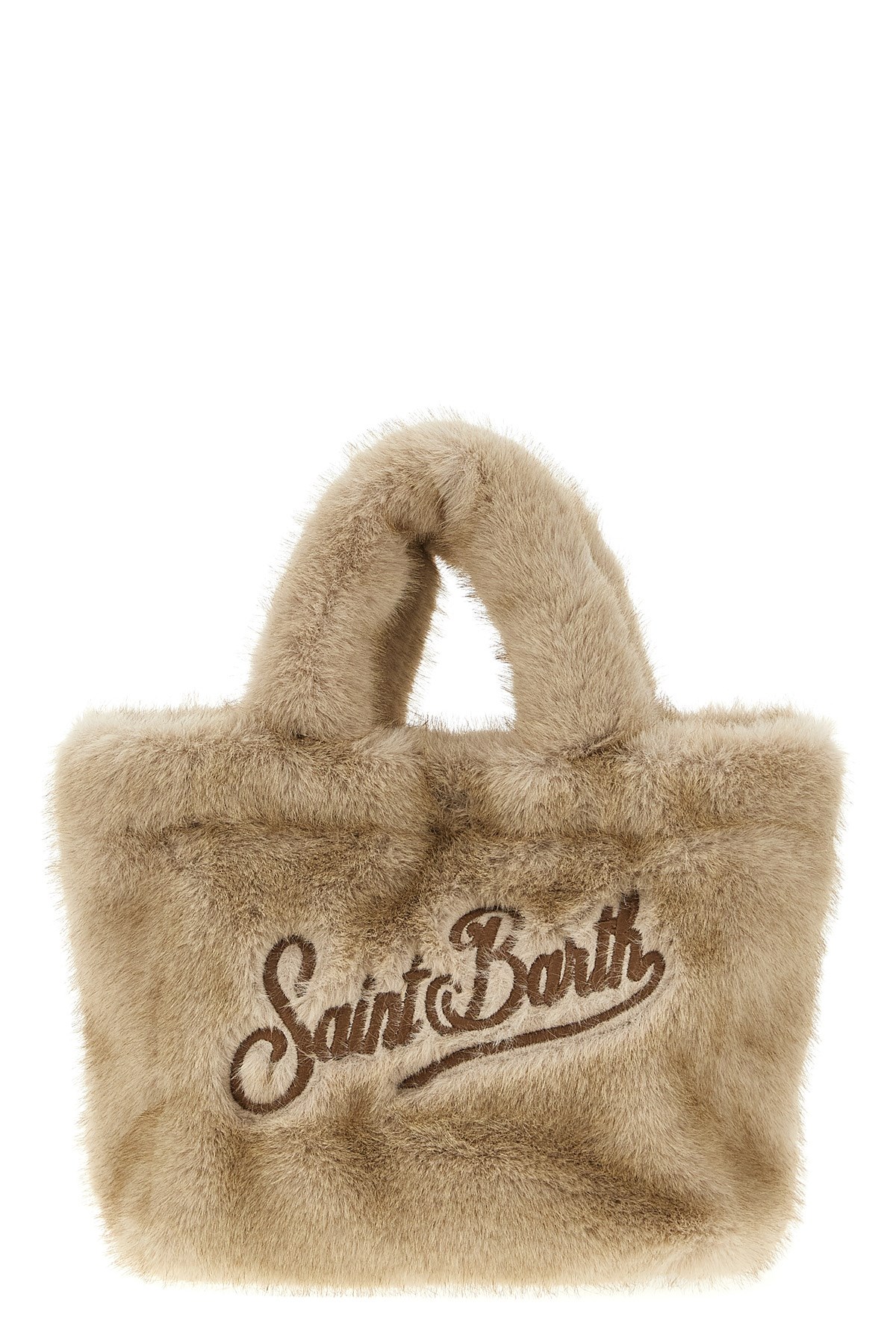 Mc2 Saint Barth 'vanity Mini Soft Fur' Handbag In Sand