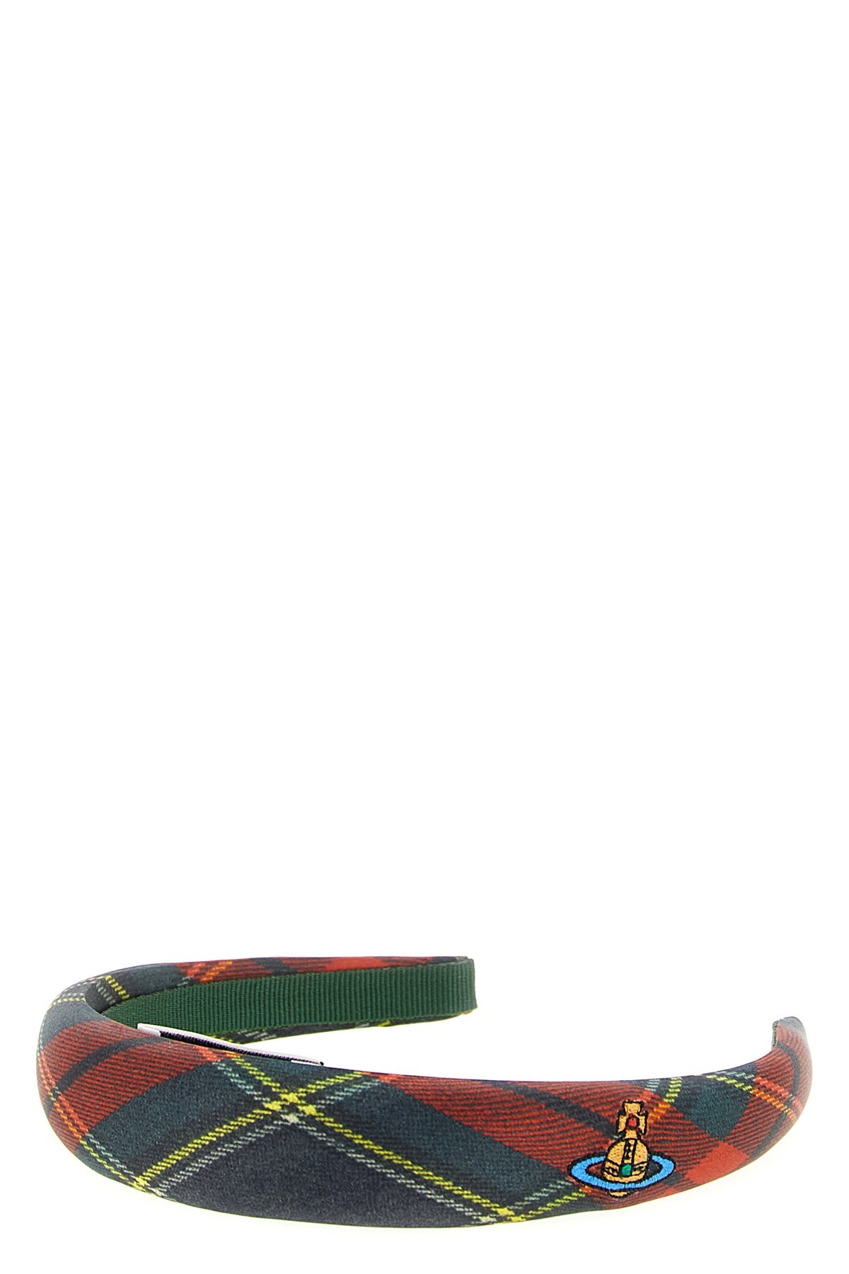 Vivienne Westwood Slim Headband Rtw Tartan Printed Scarlet-tartan Os-u Women In Green