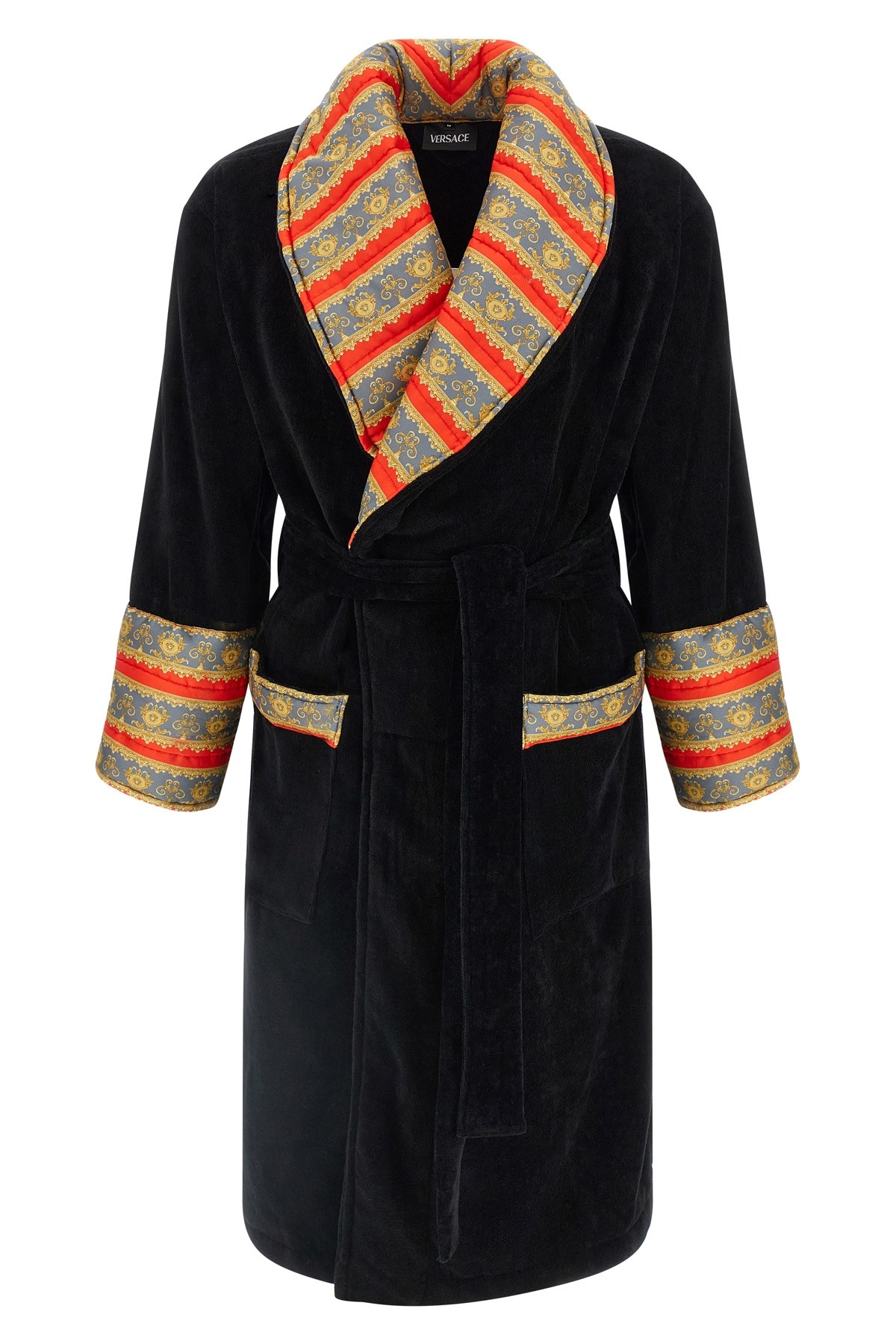 Versace Home 'i ♡ Baroque' Bathrobe In Black