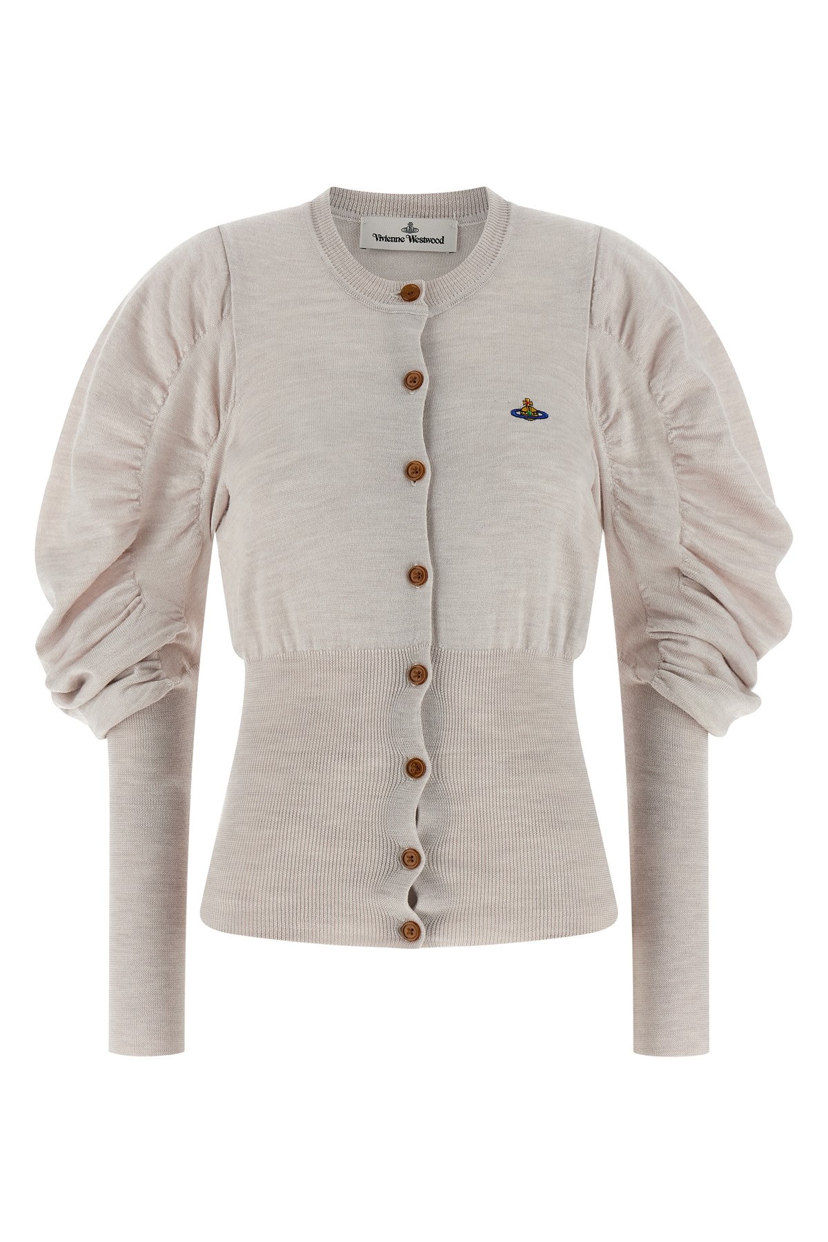 Vivienne Westwood Puff-sleeve Buttoned Cardigan In Neutral