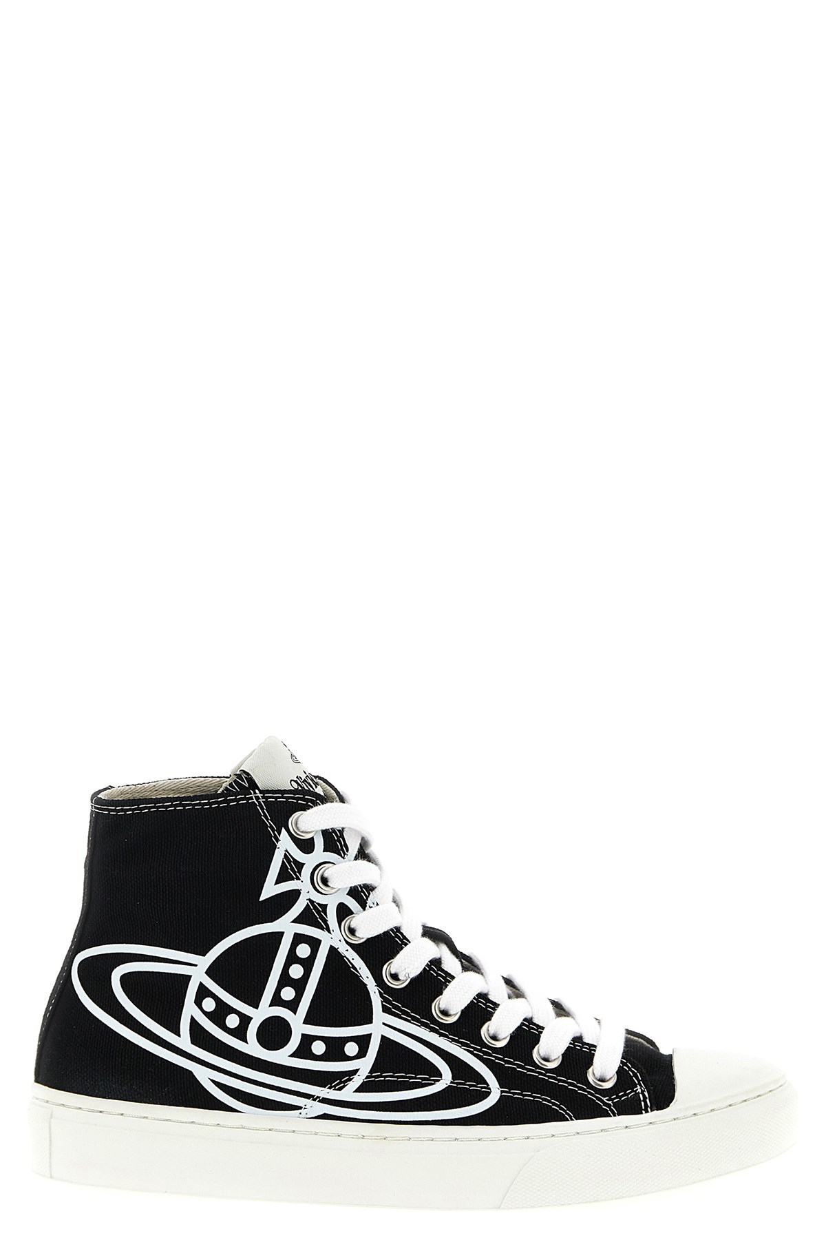 Vivienne Westwood High-top Sneakers With Graphic Emblem And Textured Sole In Black
