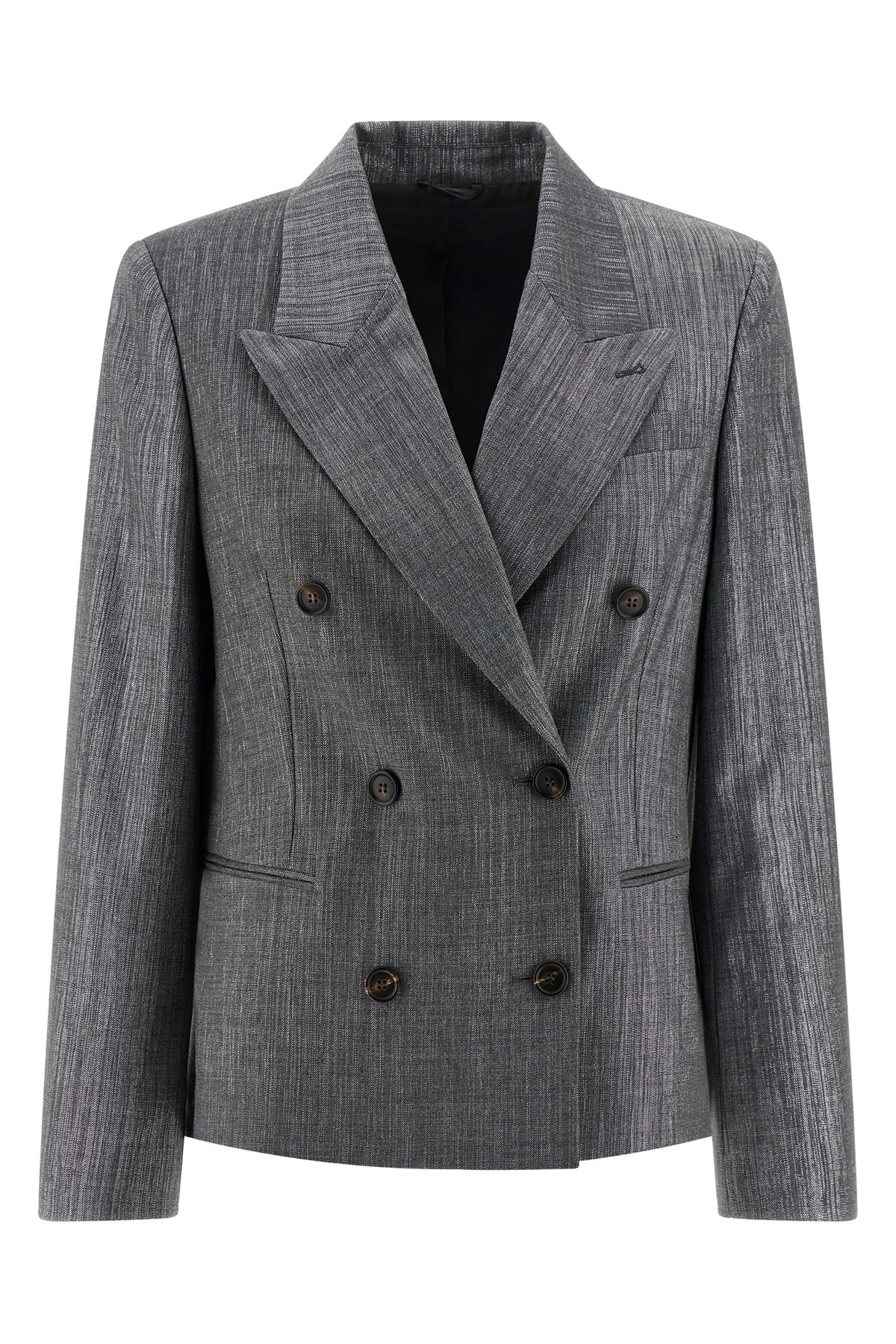 Brunello Cucinelli Blazer Twill Sparkling Blazers Silver In Multi