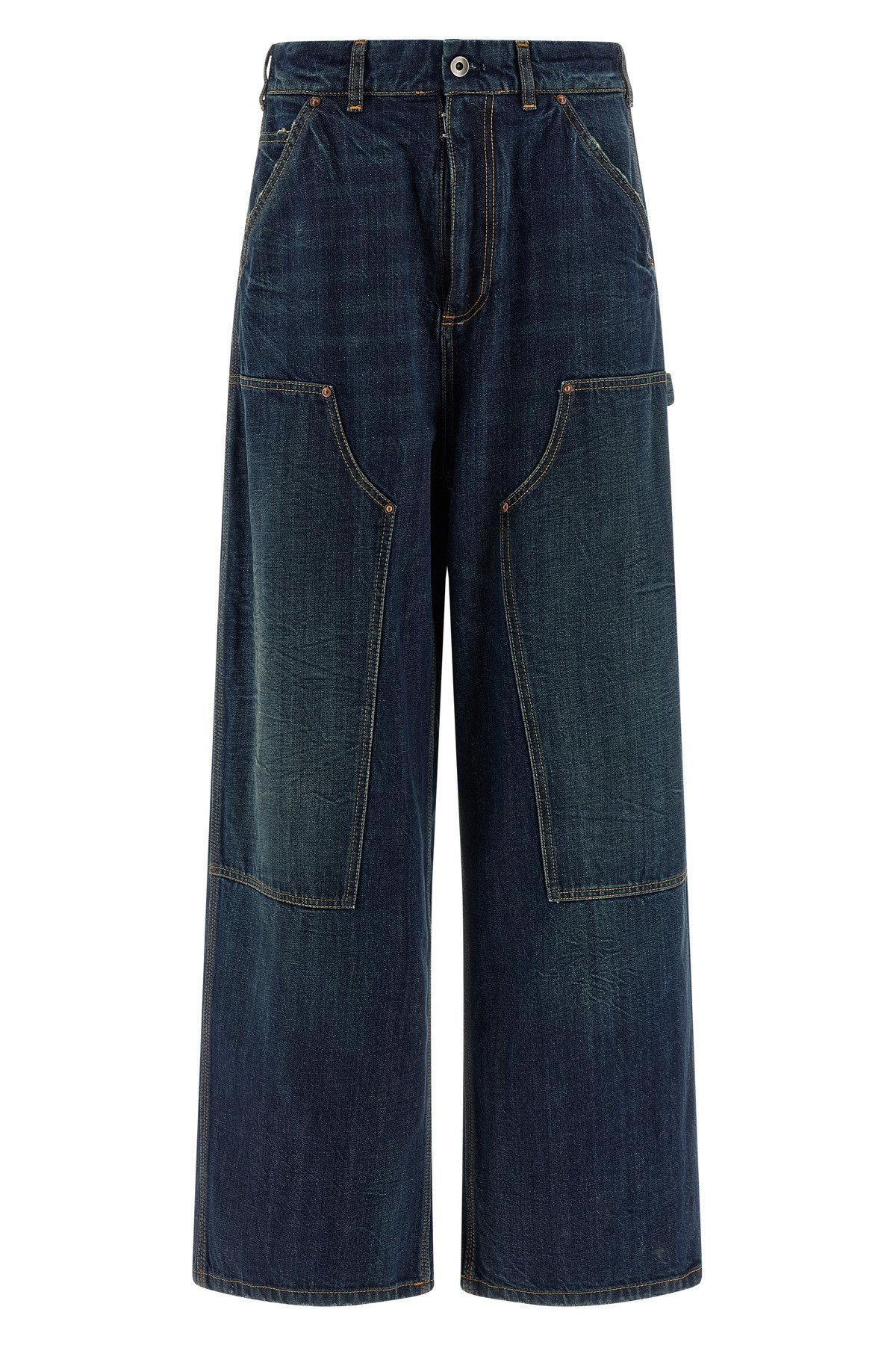 Maison Margiela Comfortable Wide Leg Work Jeans In Blue