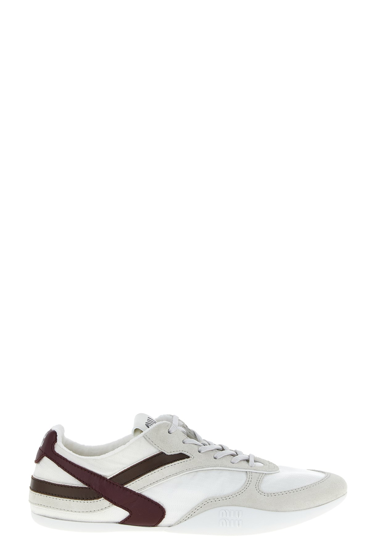 Miu Miu Women Two-tone Tech Fabric And Suede Gymnasium Sneakers In Multi