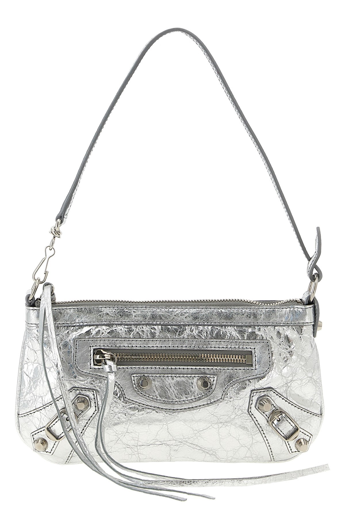 Balenciaga Urban Chic Clutch Bag Adjustable Strap In Silver