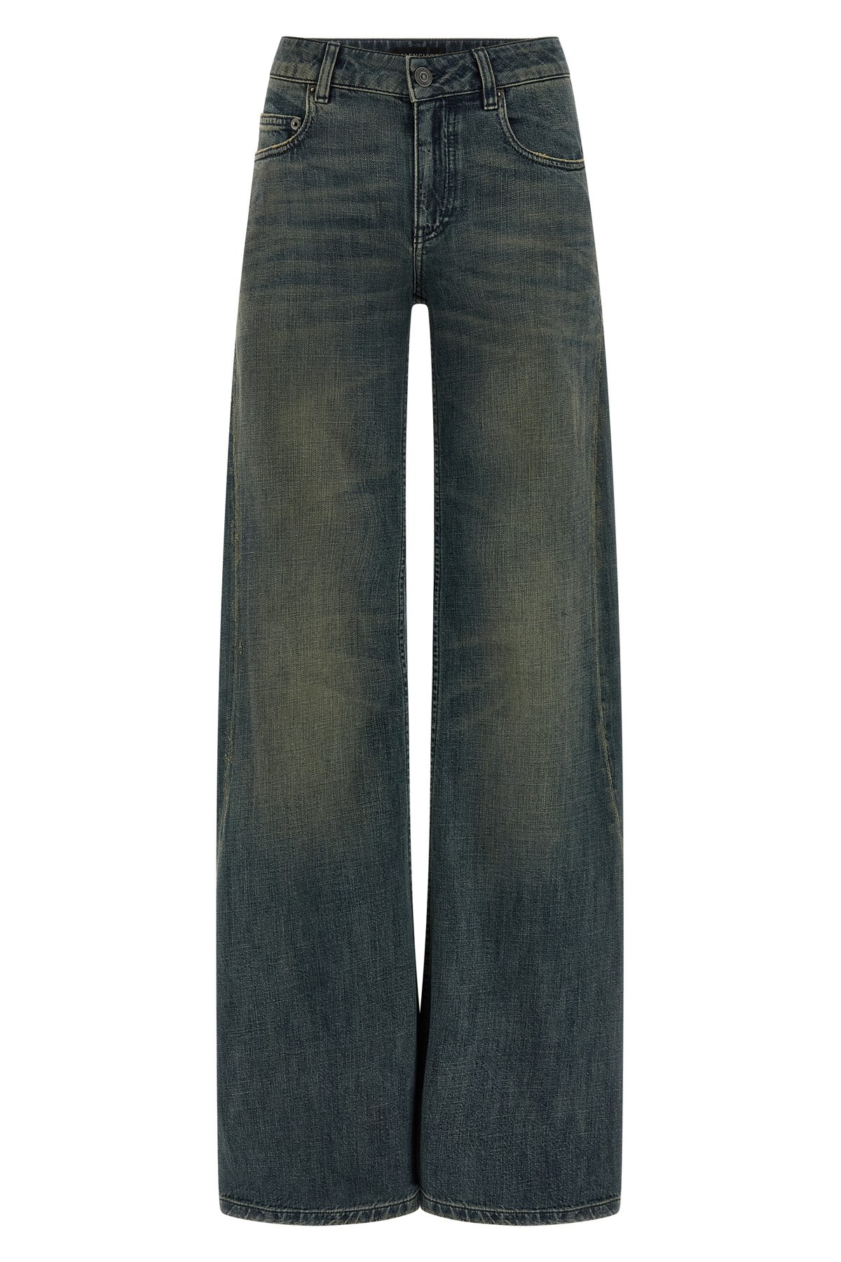 Balenciaga Wide Leg Jeans Featuring Belt Loops In Blue