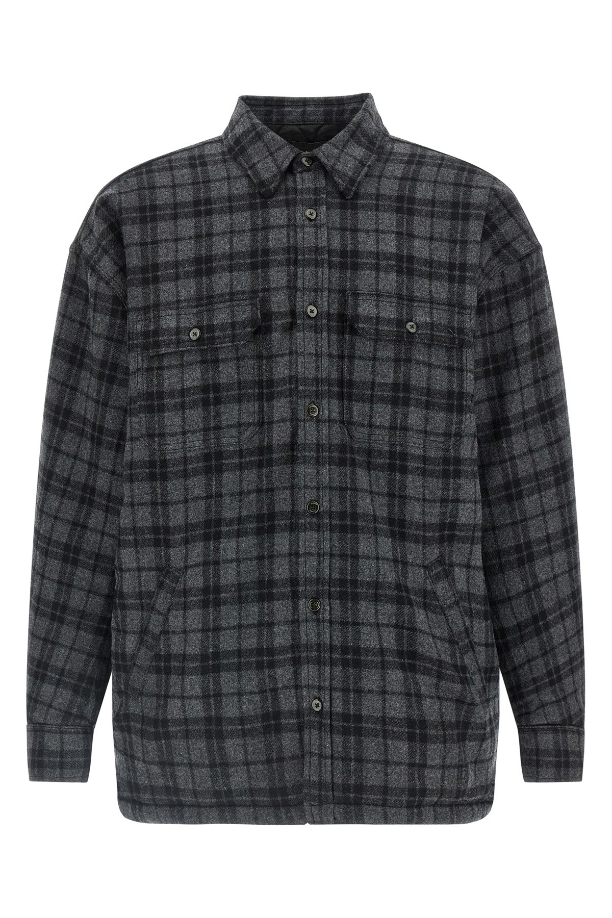 Willy Chavarria Padded Overshirt Puffer Jackets Gray In Gray