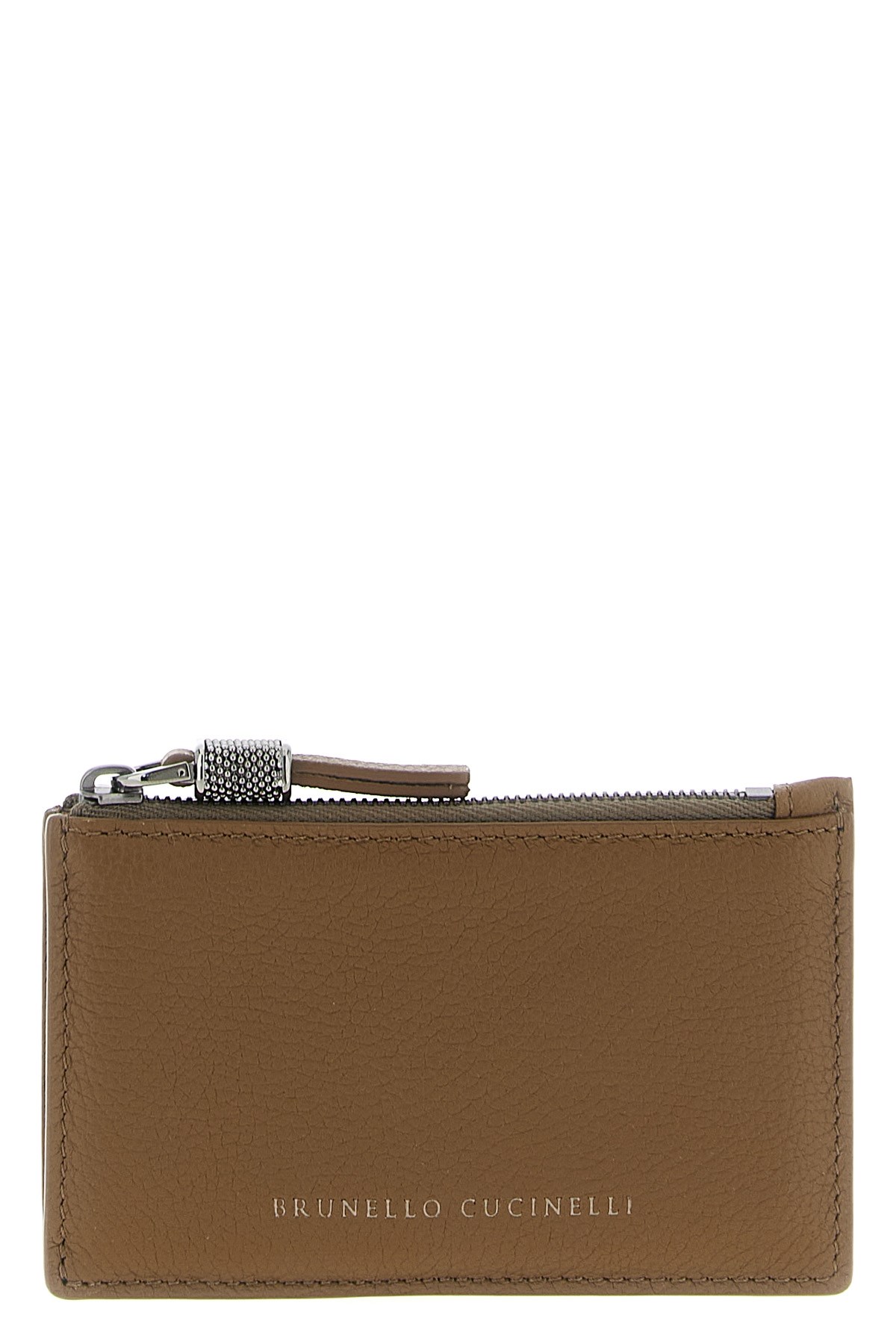 Brunello Cucinelli Zipper Card Holder In Brown