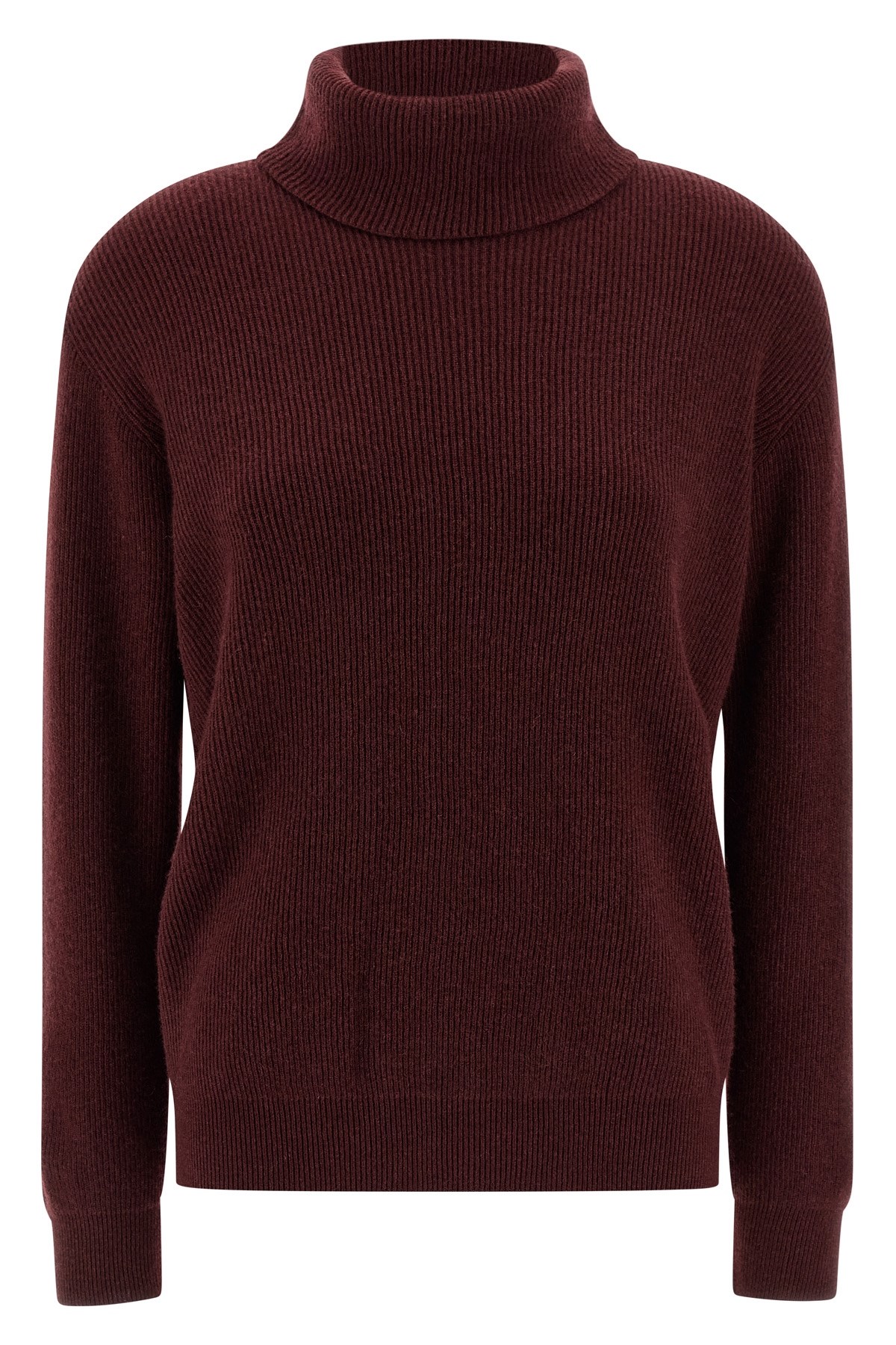 Brunello Cucinelli English Coast Turtleneck Sweater Sweaters And Cardigans Bordeaux In Burgundy