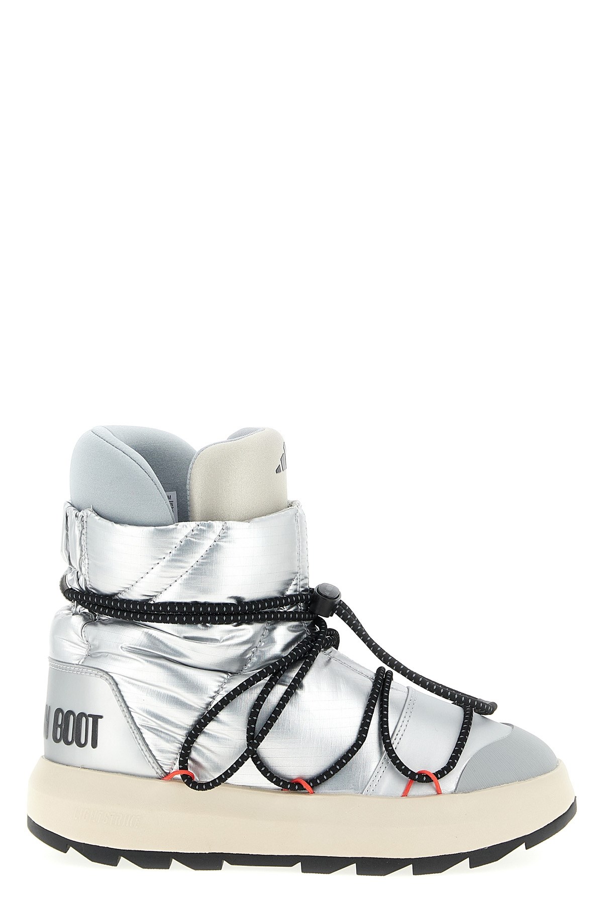 Adidas Originals Quilted Lace-up Boots In Silver