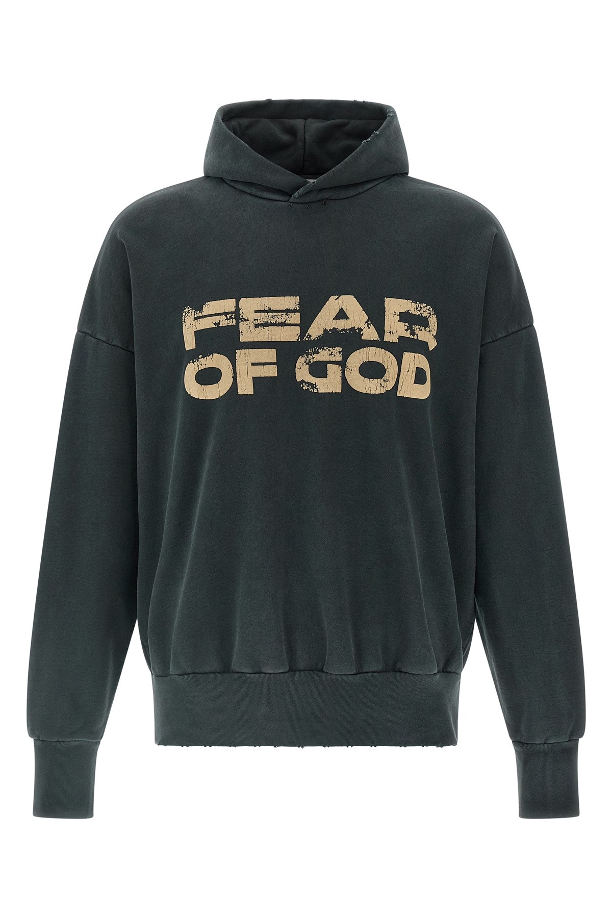 Fear Of God Logo-print Cotton-jersey Hoodie In Blue