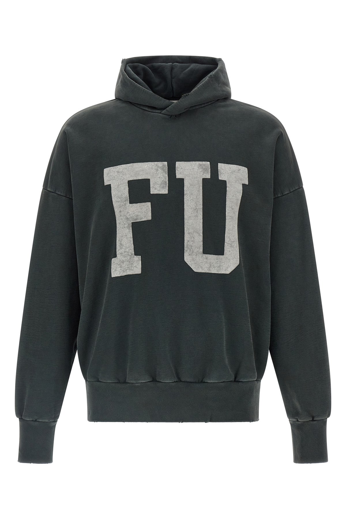 Fear Of God Qualified Printed Cotton-jersey Hoodie In Black