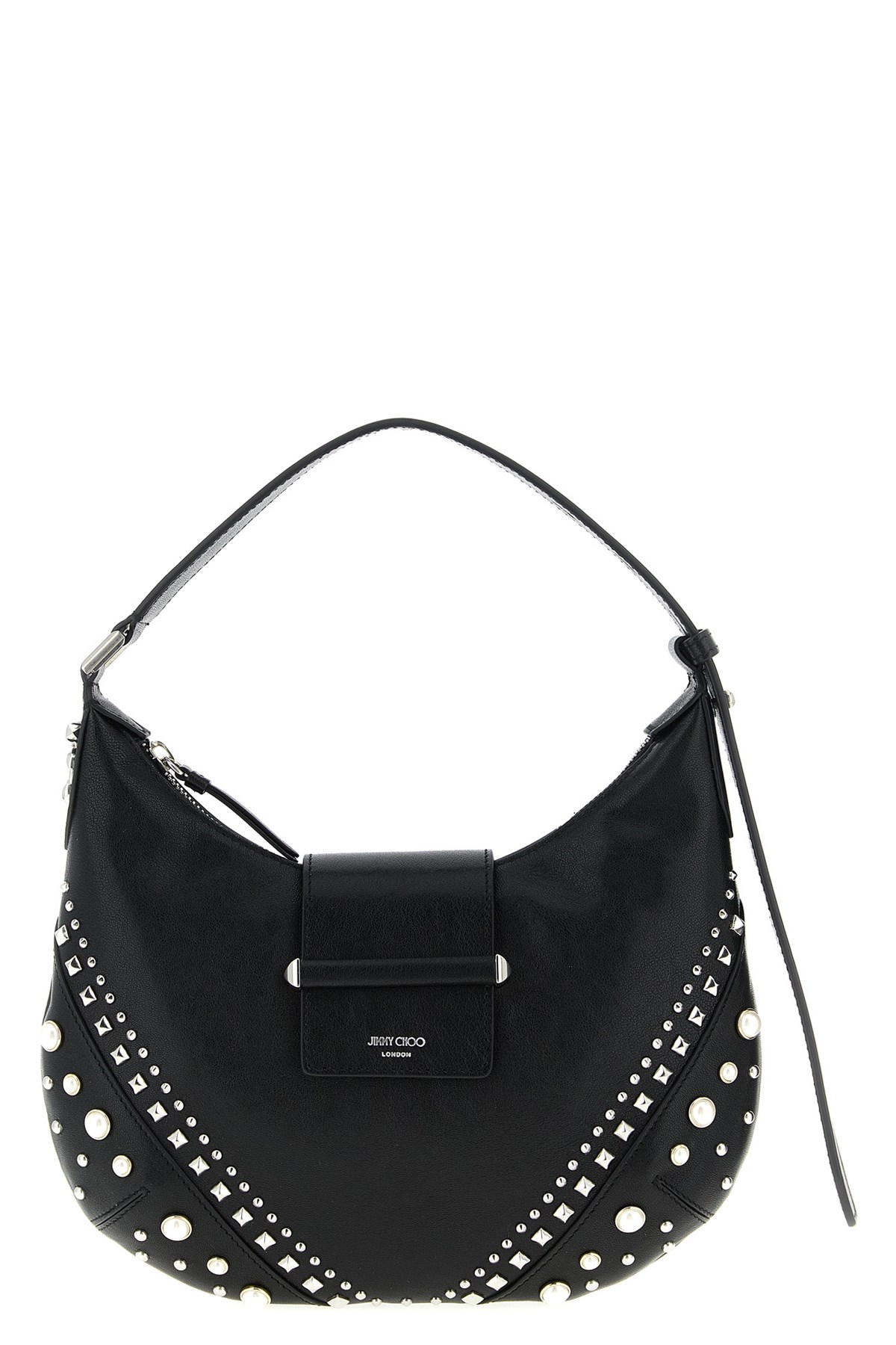 Jimmy Choo 'bar Hobo' Shoulder Bag In Black