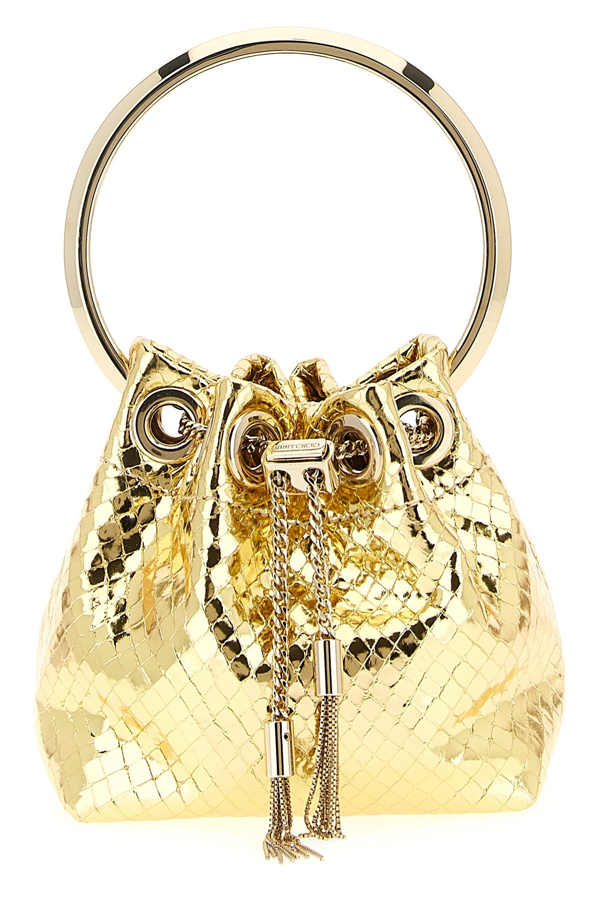Jimmy Choo 'micro Bon Bon' Handbag In Gold