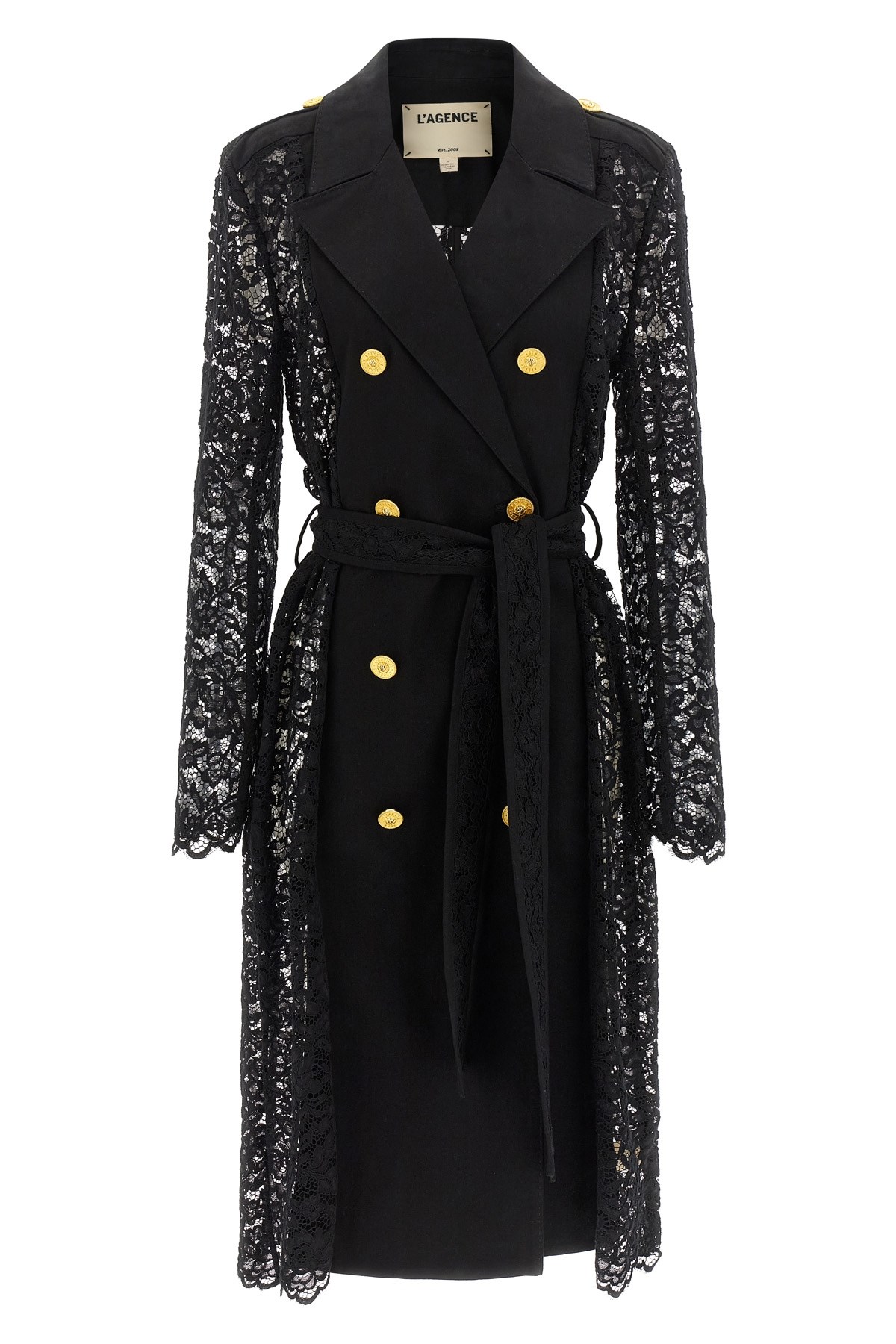 L'agence Amata Double-breasted Trench Coat In Burgundy