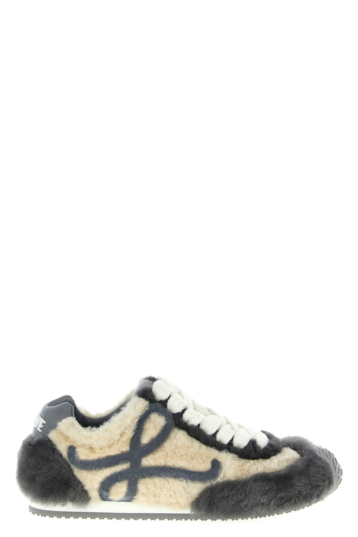 Loewe Two-tone Shearling Ballet Runner 2.0 Sneakers In Multi