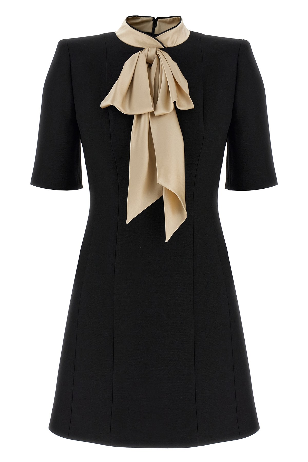 Valentino Garavani Wool And Silk Dress Dresses Black In Black