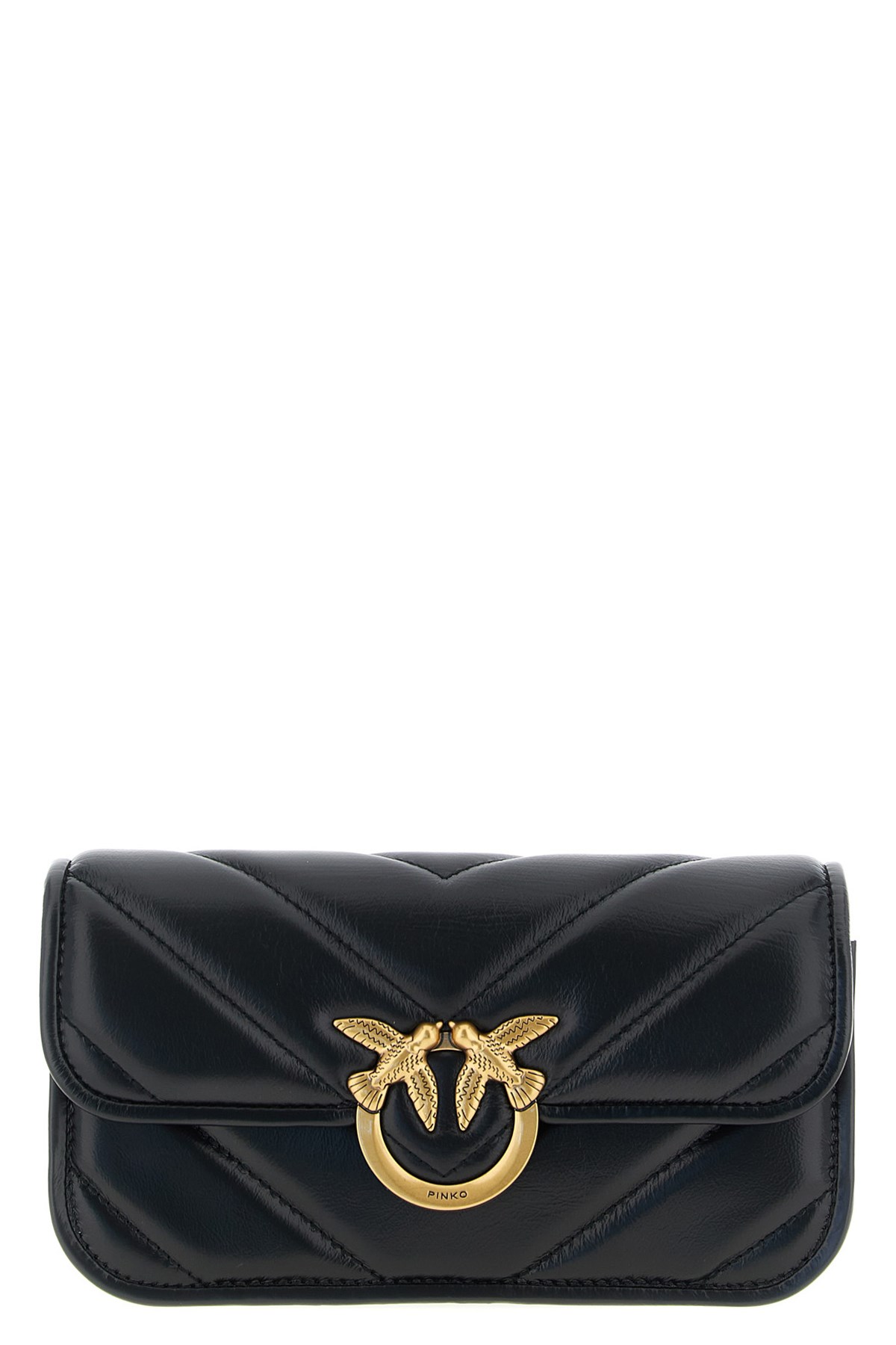 Pinko Love Box Baguette Hand Bags Black In Black