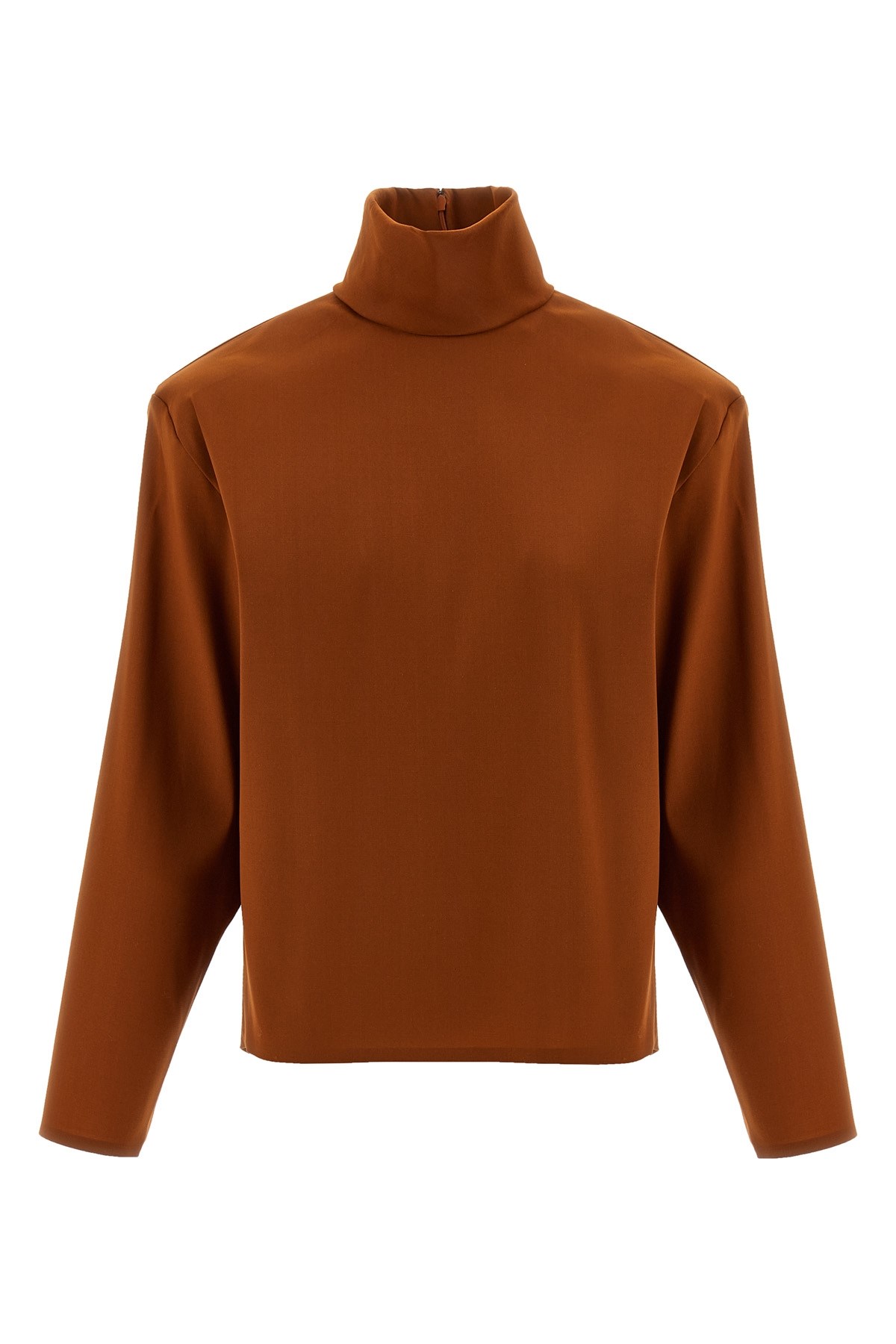 Saint Laurent Structured Shoulder Sweater In Orange