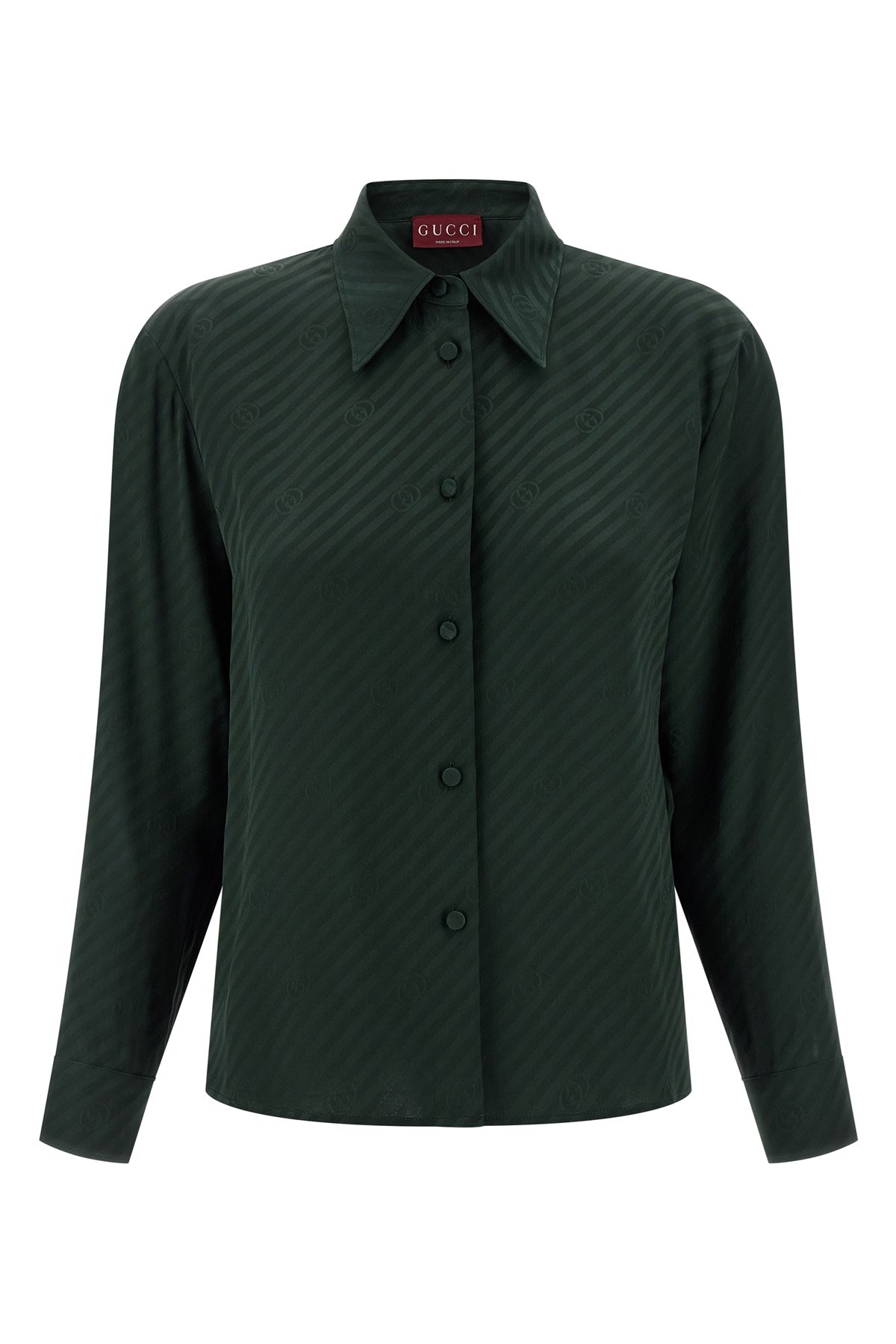 Gucci Gg Cross Long Sleeve Shirt In Green
