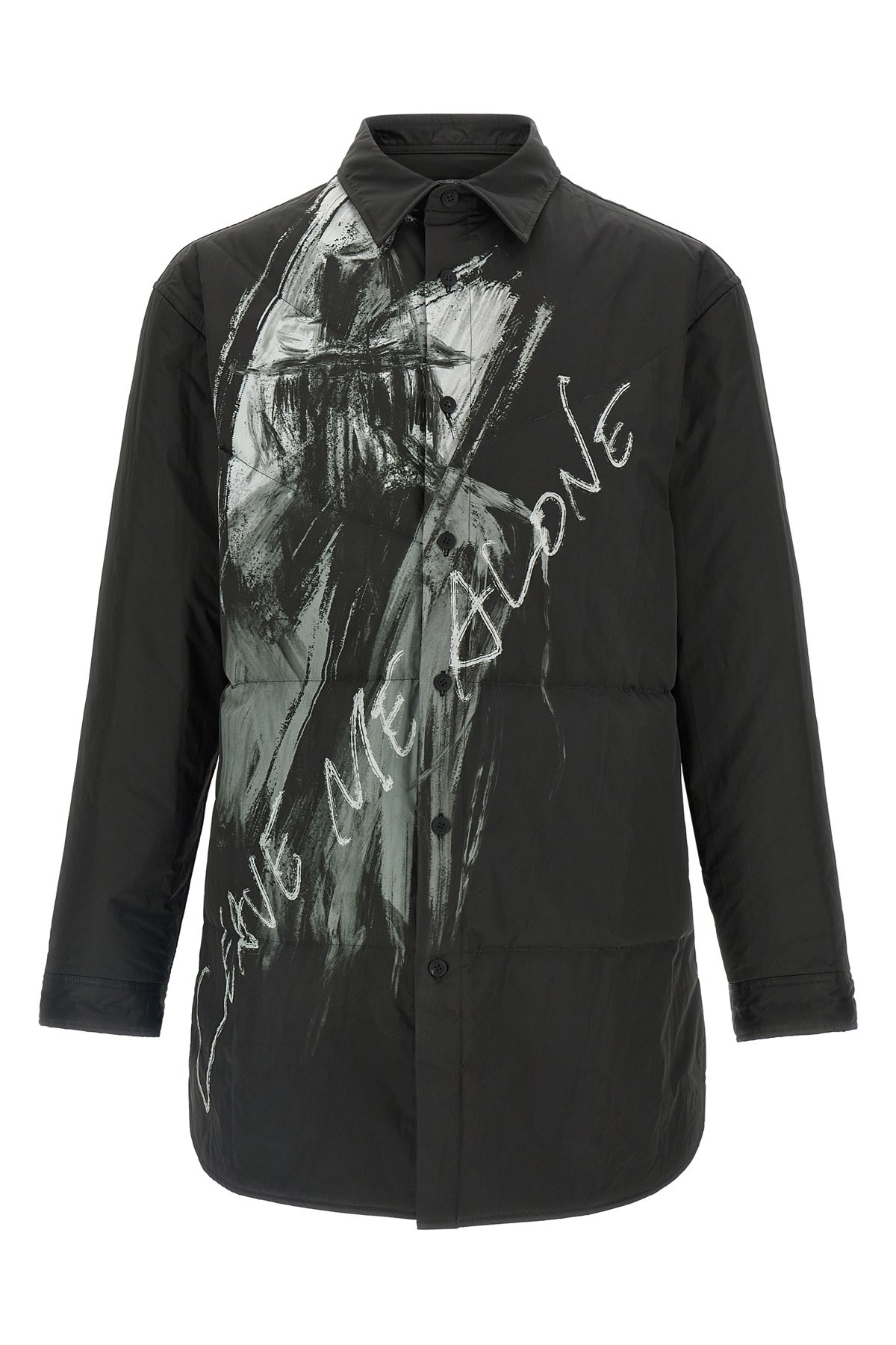 Yohji Yamamoto Padded Overshirt Shirt And Blouse Black In Black