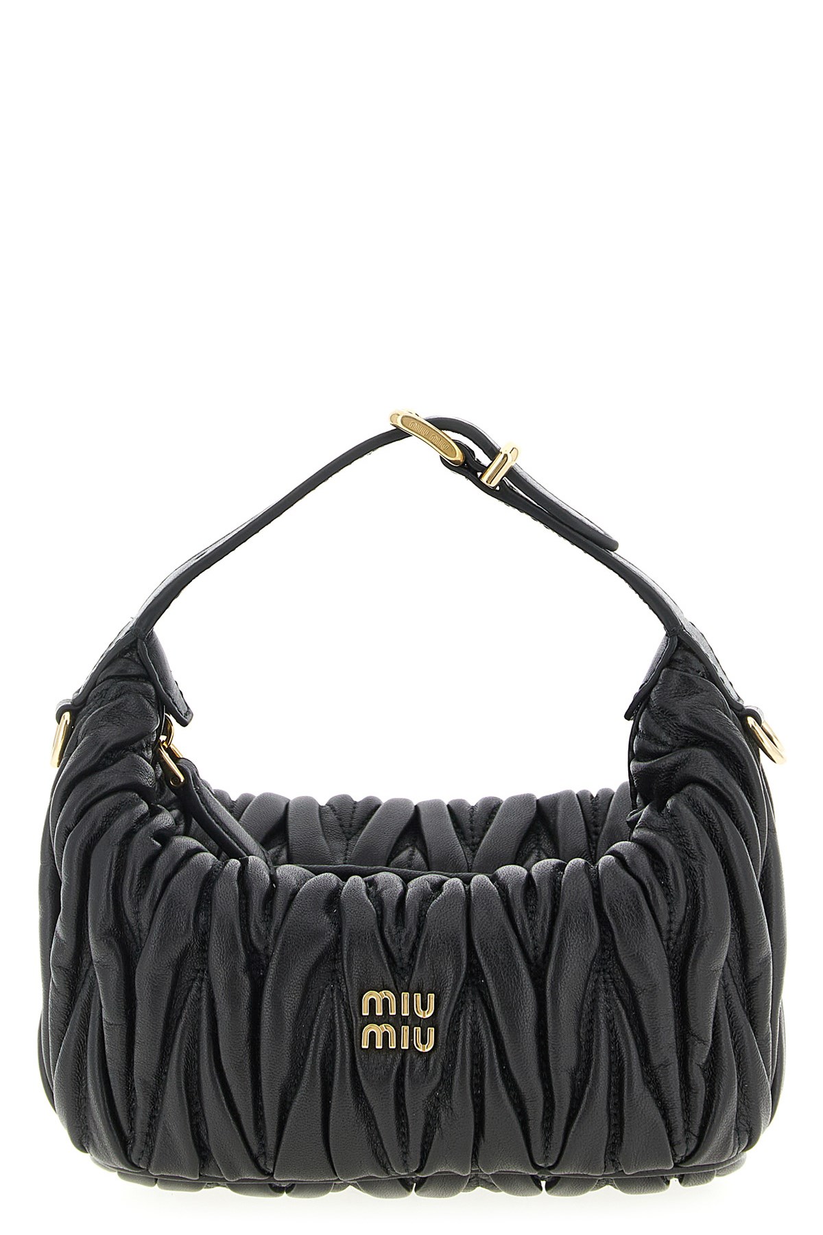 Miu Miu Matelassé Nappa Pouch In Black