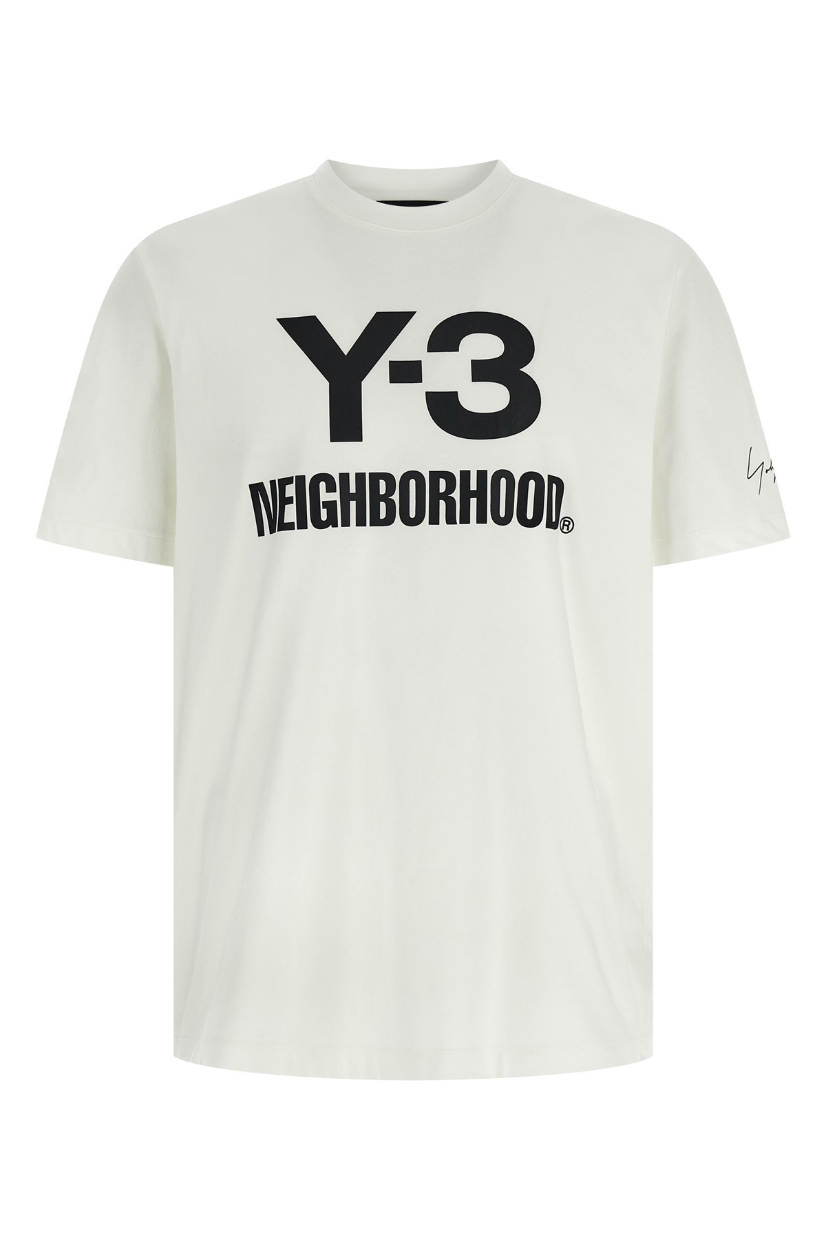 Y-3 Logo Printed Crew Neck T-shirt In White