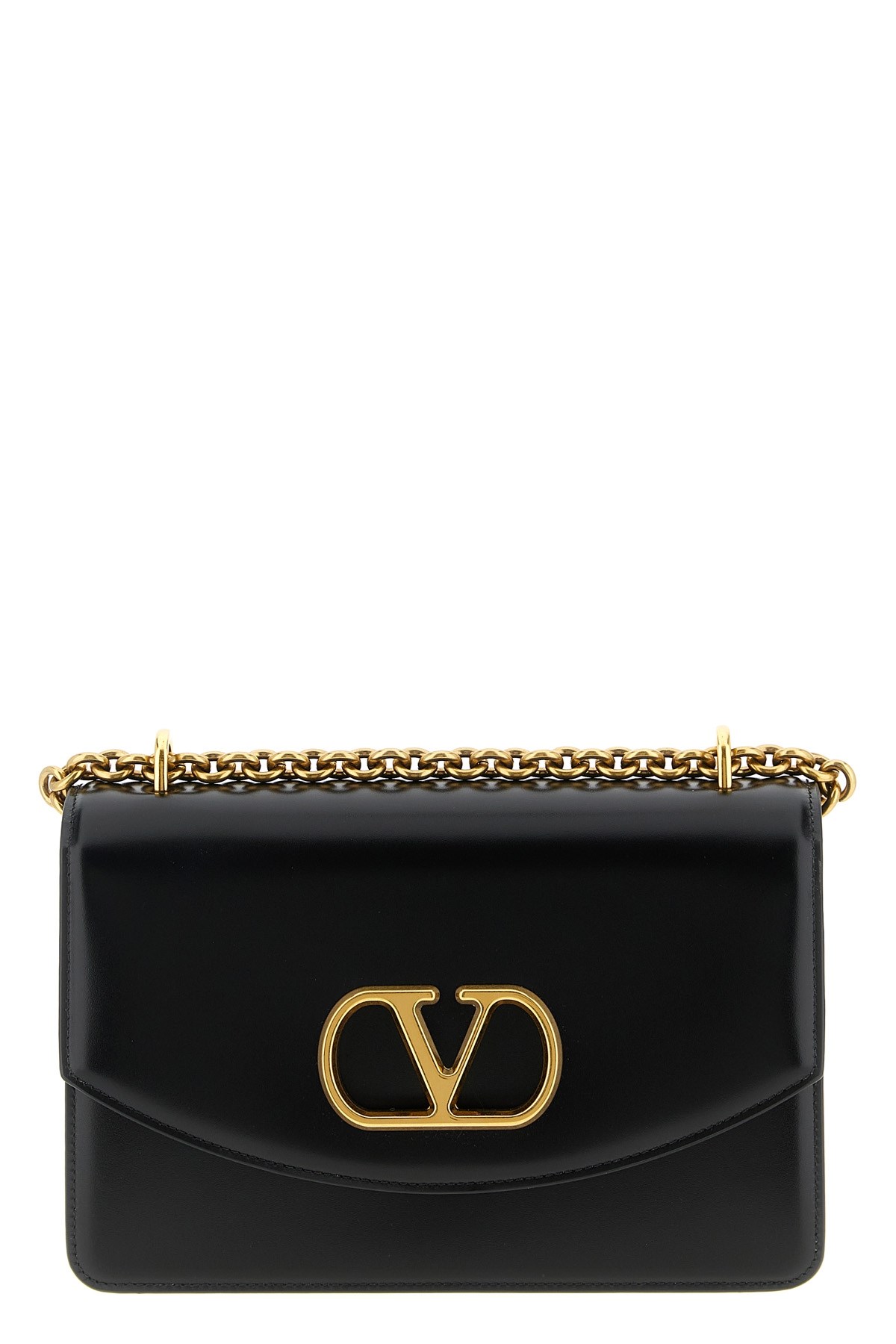 Valentino Garavani Vain Leather Crossbody Bag In Black