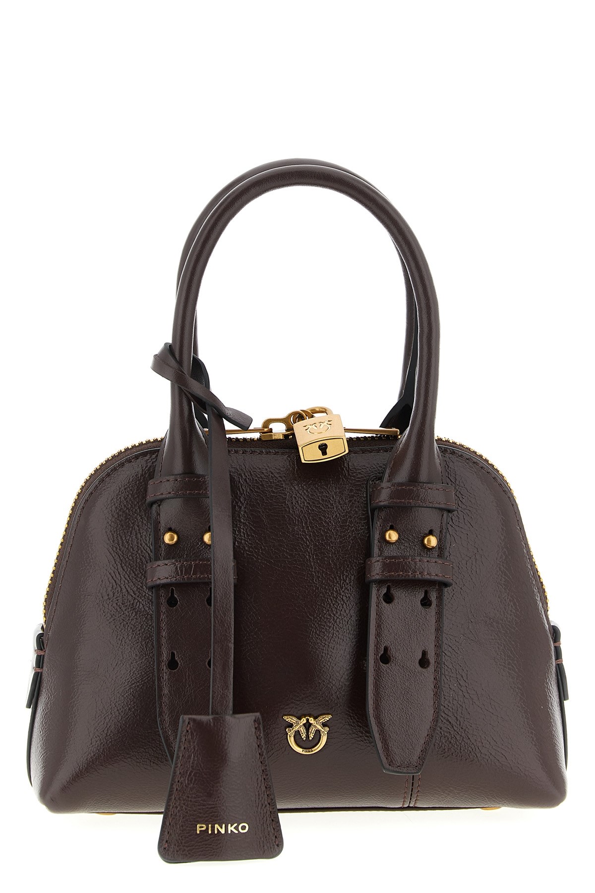 Pinko Bowling Mini Handbag In Burgundy