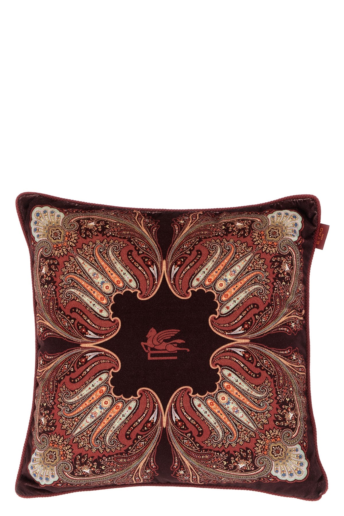 Etro Home Velvet Pillow Cushions Multicolor In Red