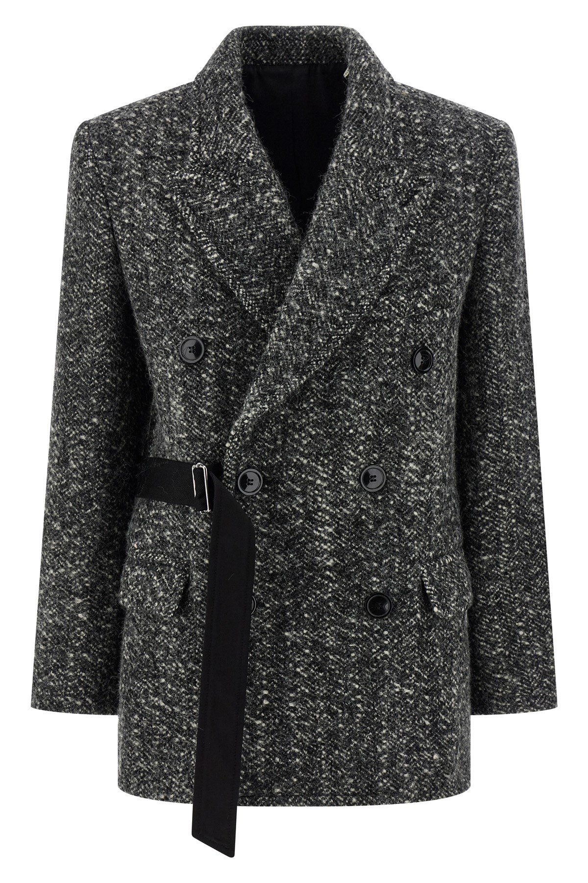 Isabel Marant Womens Atrium Ezzia Double-breasted Wool-blend Jacket Black Ecru In Gray