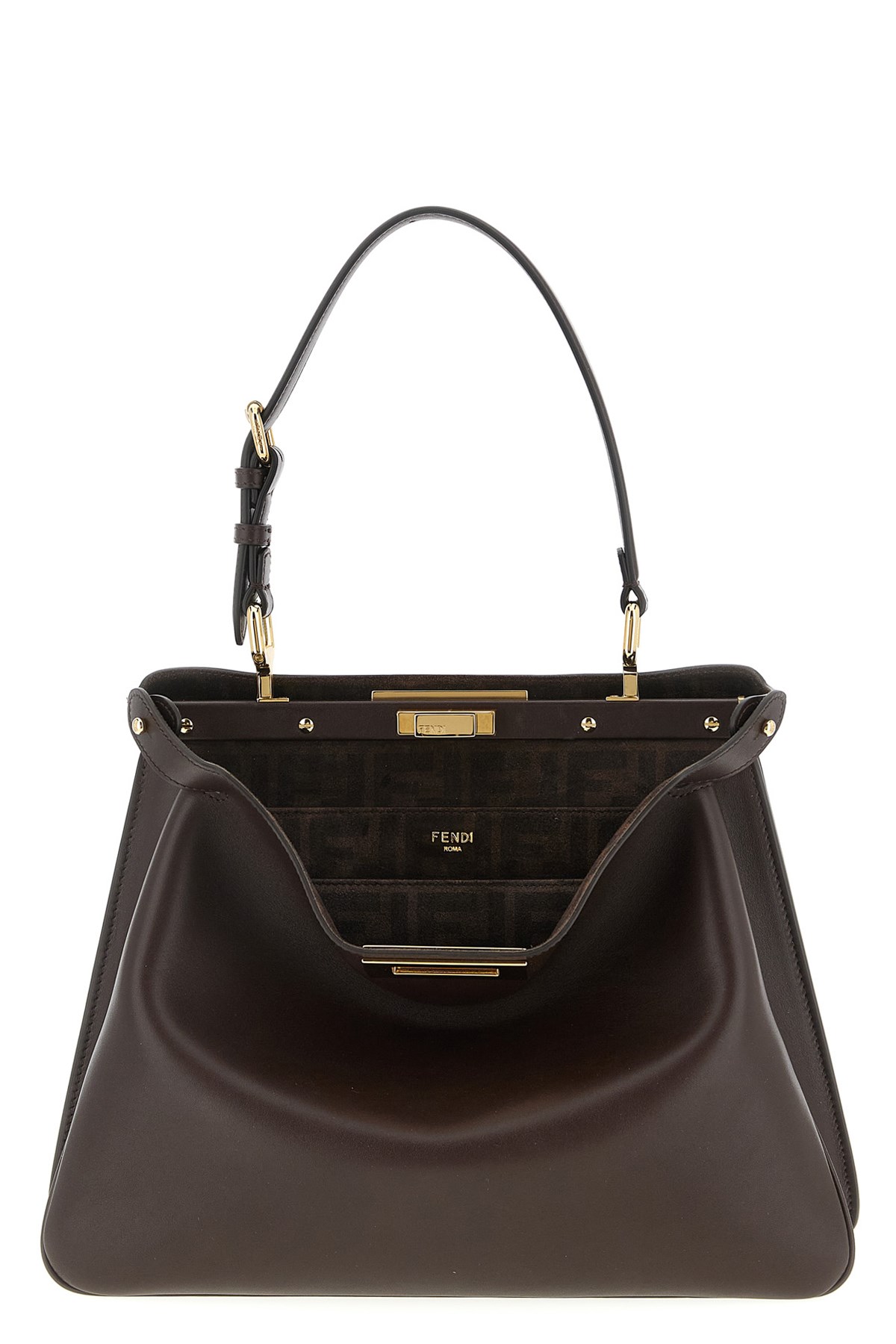 Fendi Peekaboo Soft Medium Handbag In Brown