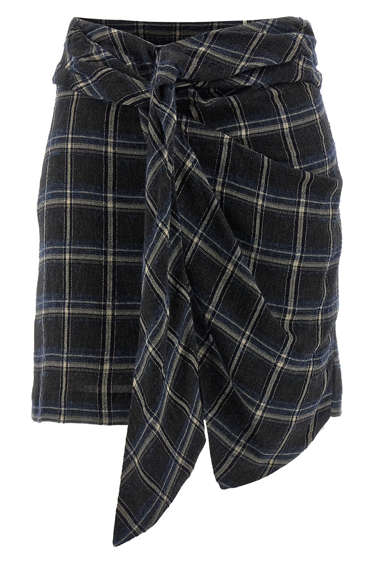 Isabel Marant Wrap Skirt With Asymmetric Hem And Tie Detail In Multi