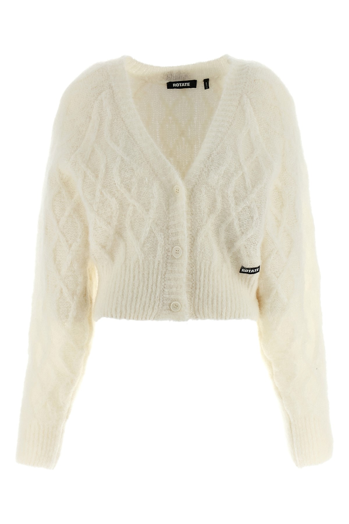 Rotate Birger Christensen 'fluffy Knit' Cardigan In White